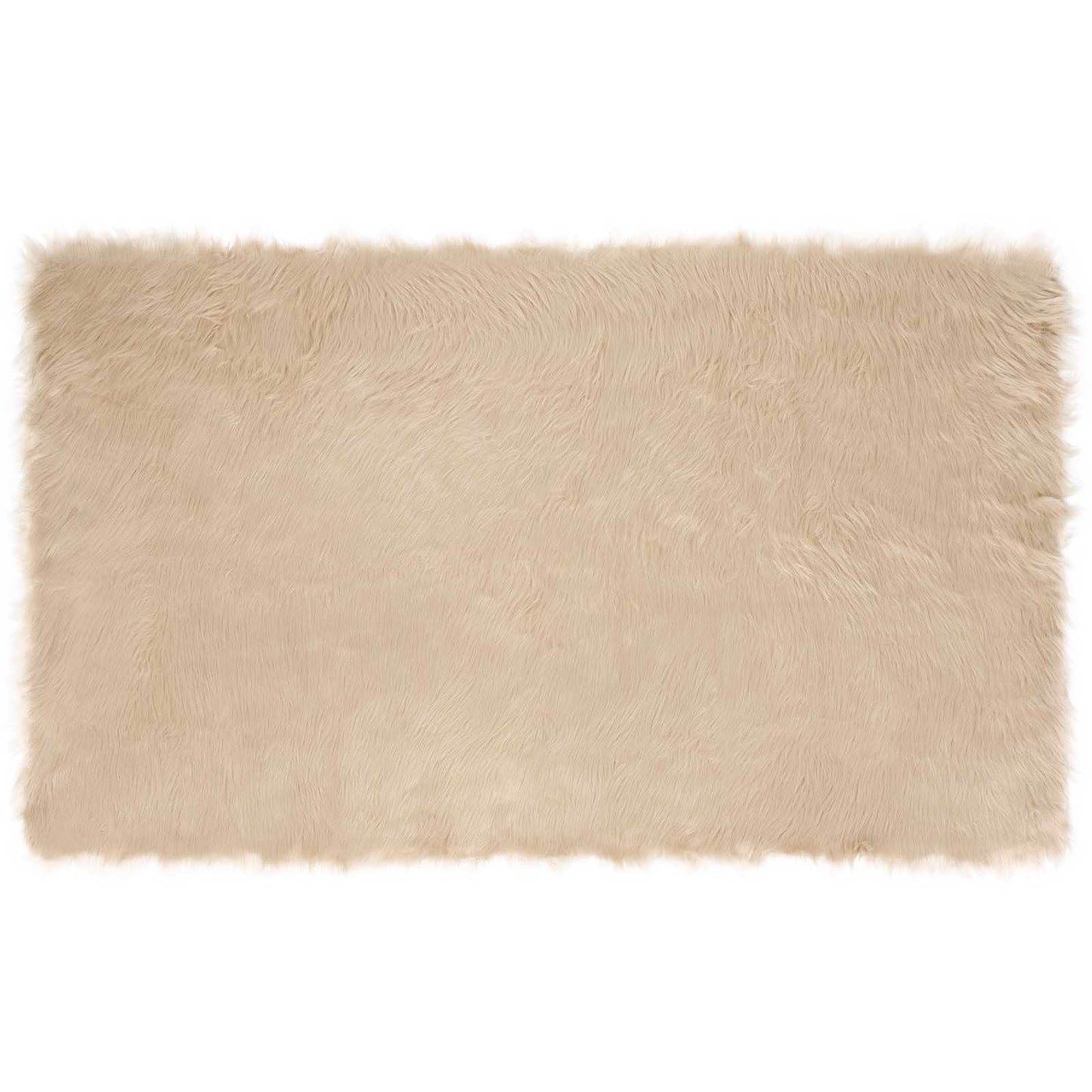 Teppich aus Kunstschaffell TAFALLA Beige 100 x 200 cm Polyester