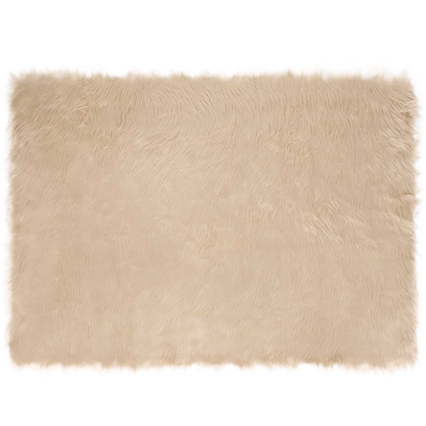 Teppich aus Kunstschaffell TAFALLA Beige 120 x 170 cm Polyester