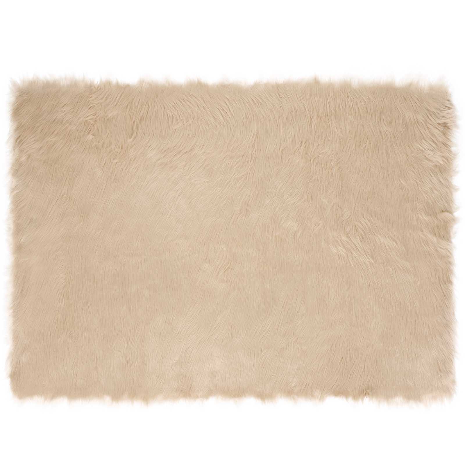 Teppich aus Kunstschaffell TAFALLA Beige 120 x 170 cm Polyester