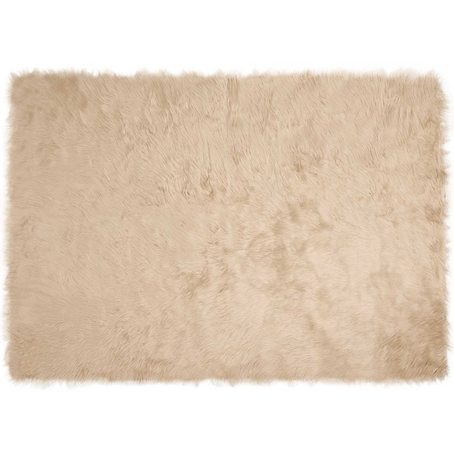 Teppich aus Kunstschaffell TAFALLA Beige 140 x 200 cm Polyester