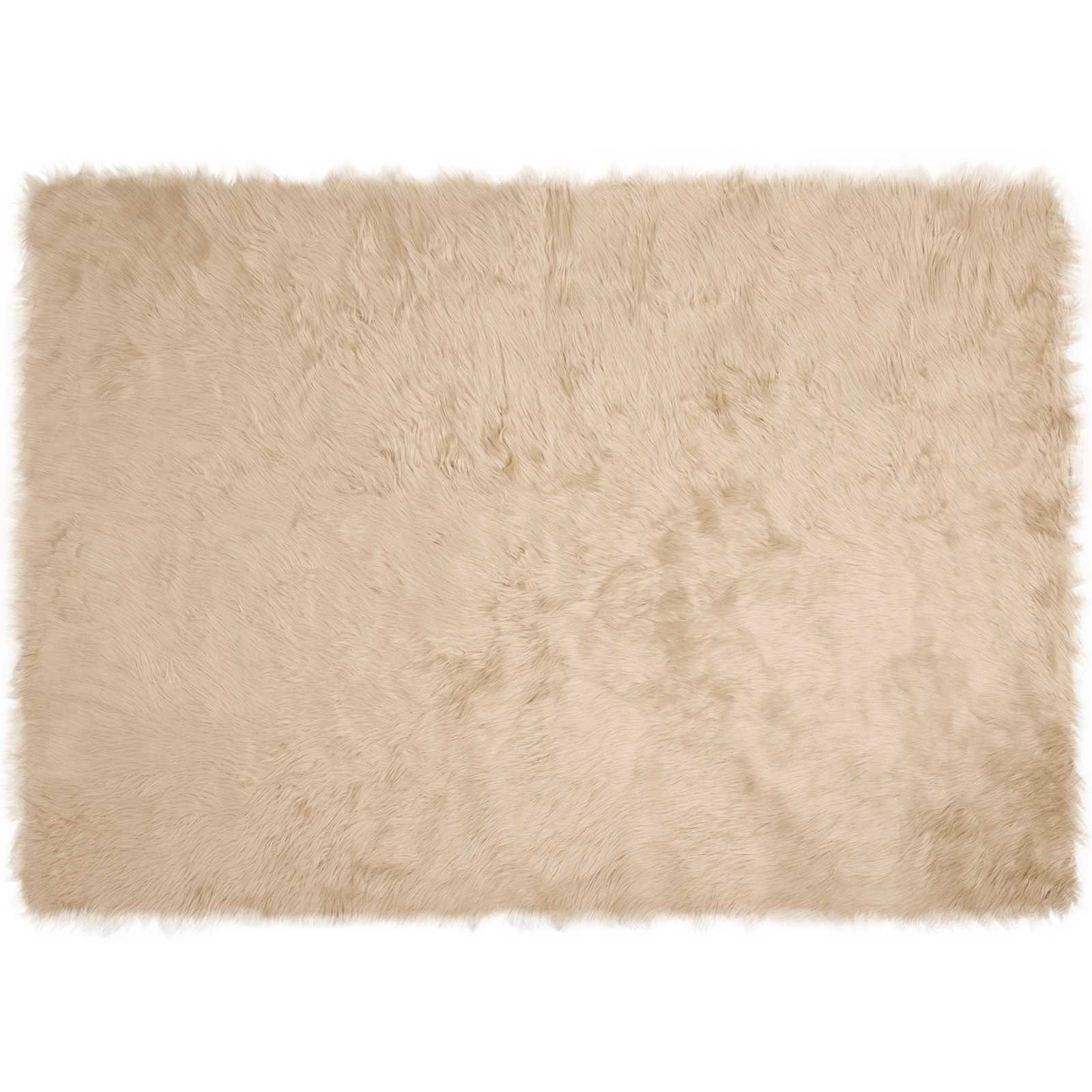 Teppich aus Kunstschaffell TAFALLA Beige 140 x 200 cm Polyester