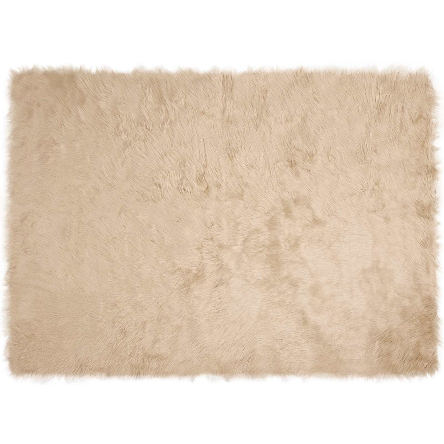 Teppich aus Kunstschaffell TAFALLA Beige 160 x 230 cm Polyester