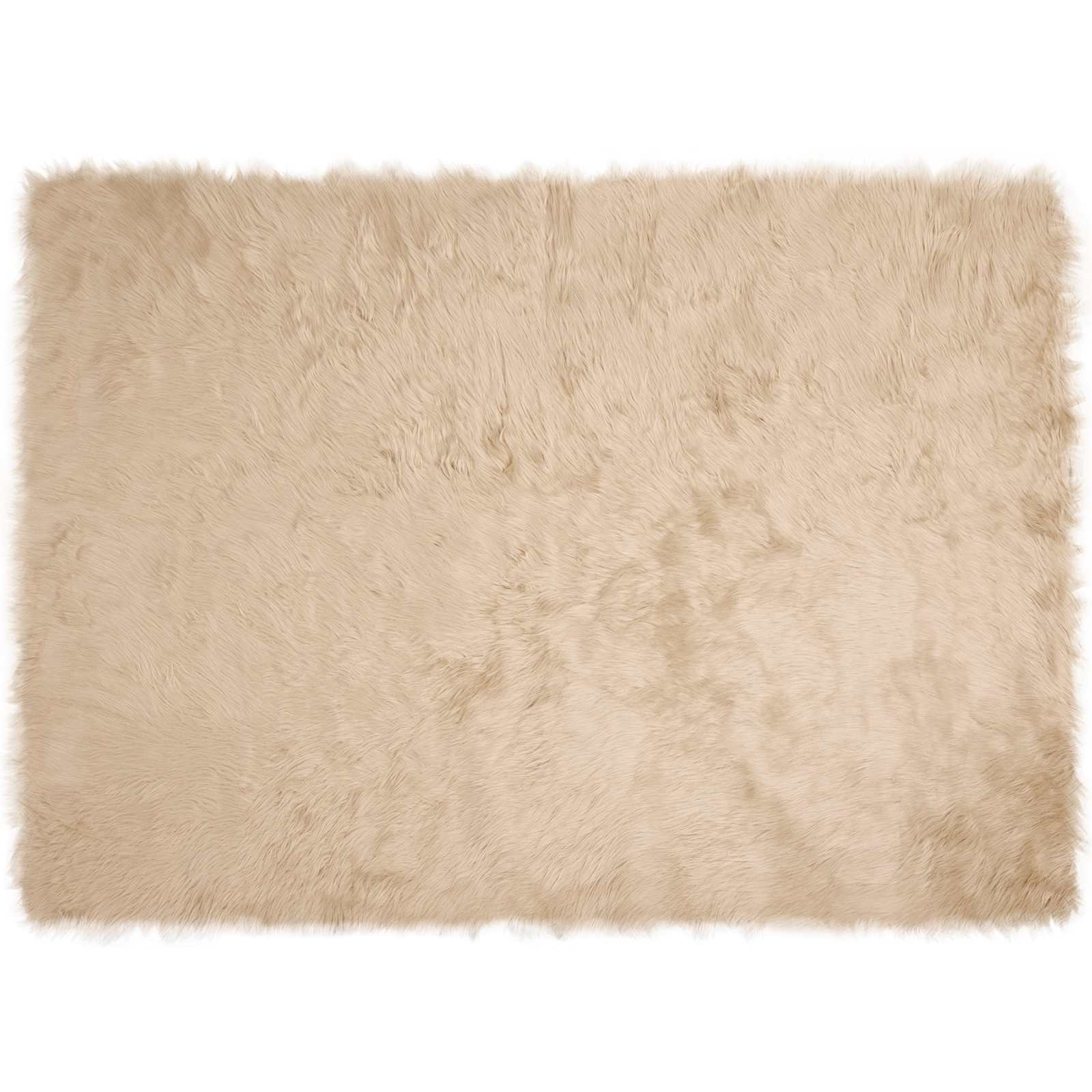 Teppich aus Kunstschaffell TAFALLA Beige 160 x 230 cm Polyester