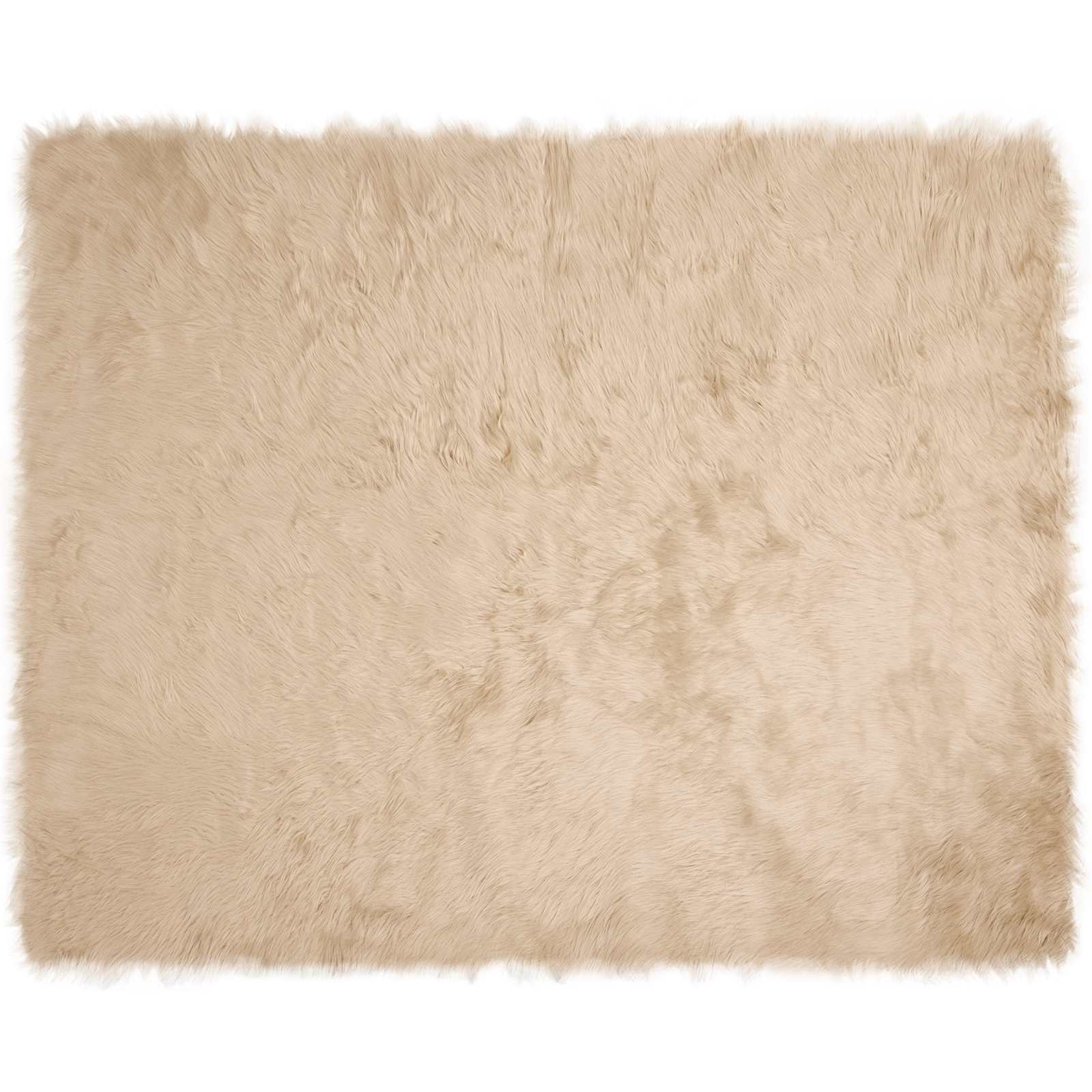 Teppich aus Kunstschaffell TAFALLA Beige 200 x 280 cm Polyester
