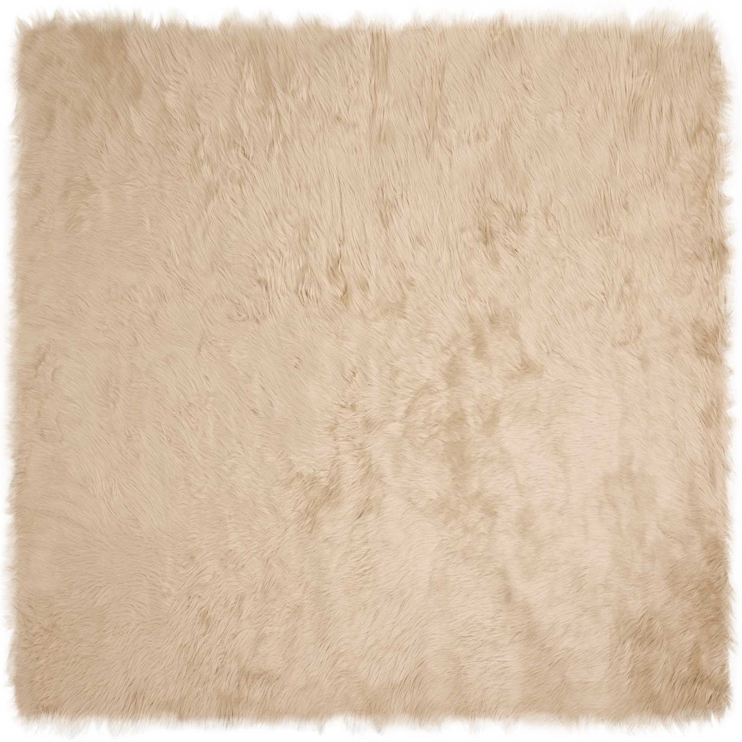 Teppich aus Kunstschaffell TAFALLA Beige 200 x 200 cm Polyester