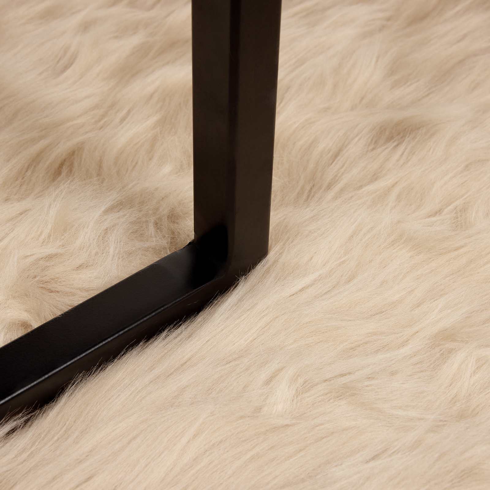 Teppich aus Kunstschaffell TAFALLA Beige Ø 120 cm Polyester