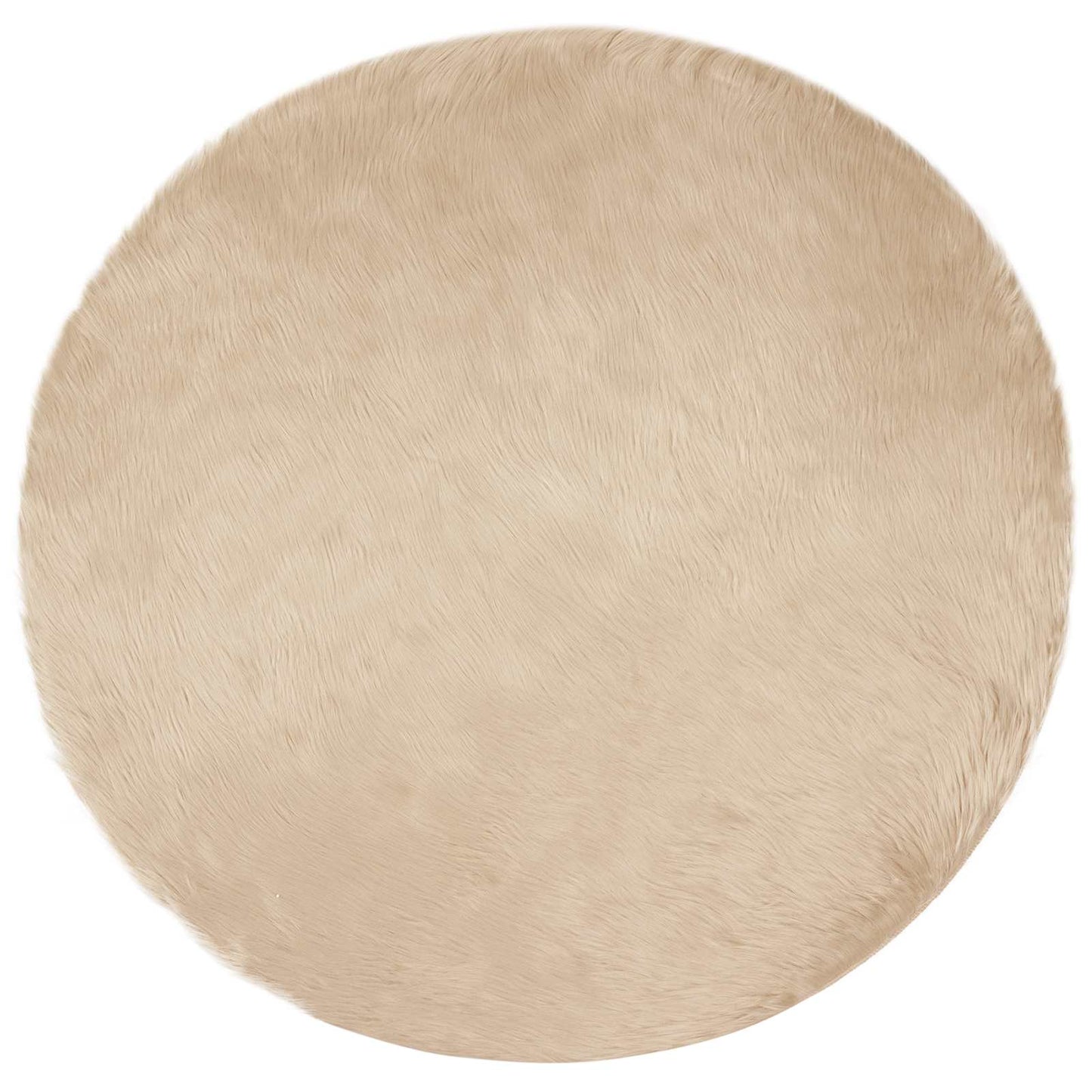 Teppich aus Kunstschaffell TAFALLA Beige Ø 120 cm Polyester