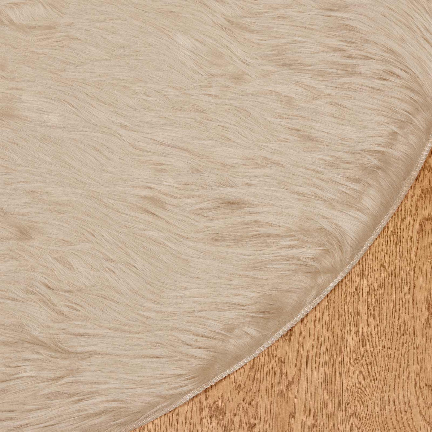 Teppich aus Kunstschaffell TAFALLA Beige Ø 200 cm Polyester