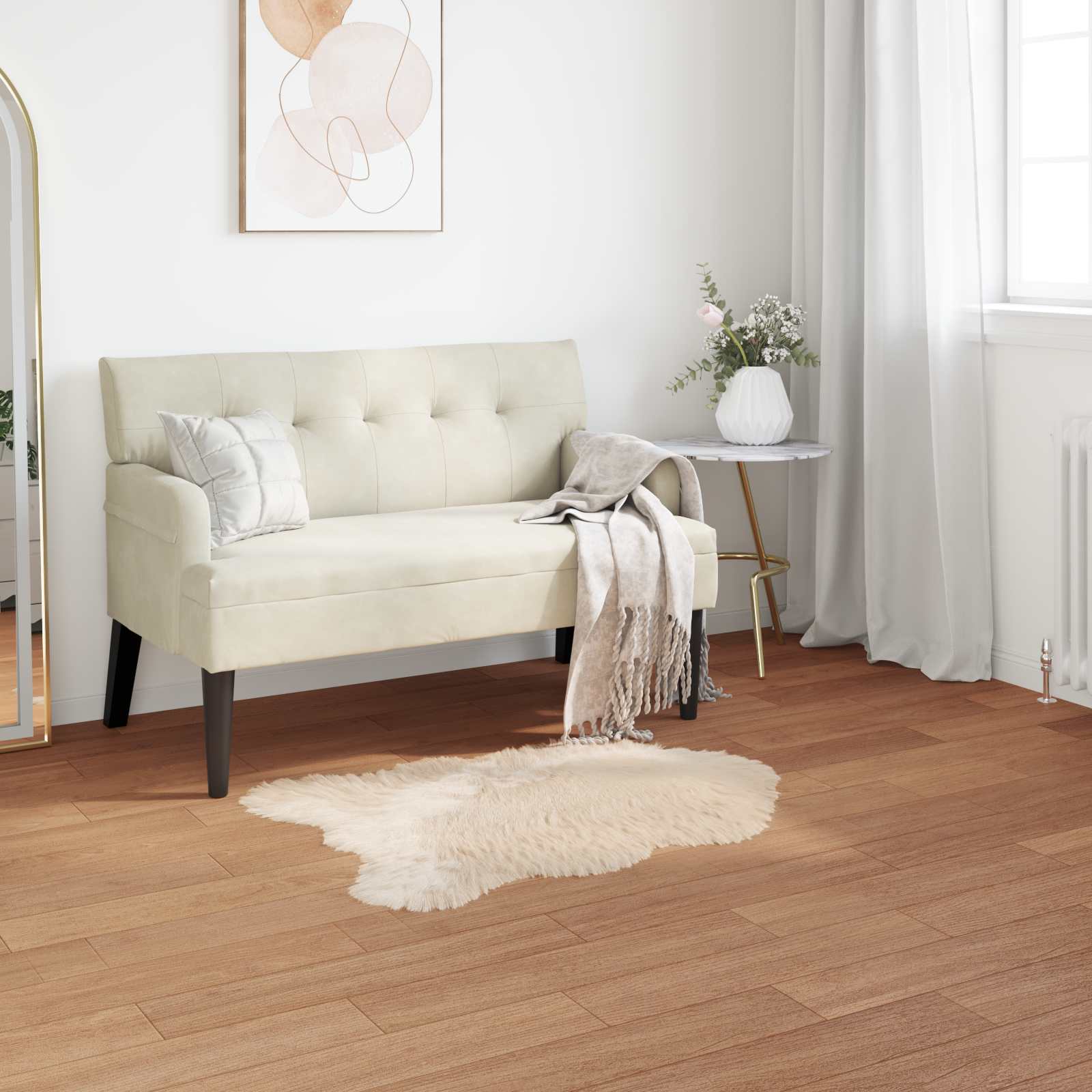 Teppich aus Kunstschaffell TAFALLA Beige 60 x 90 cm Polyester