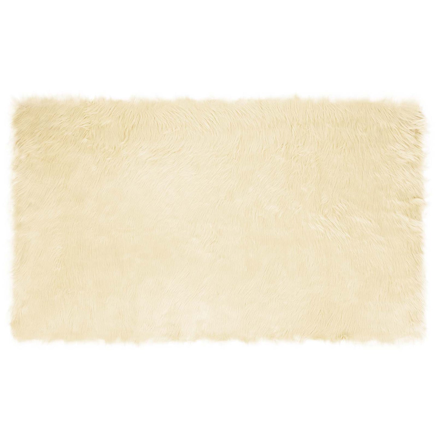Teppich aus Kunstschaffell TAFALLA Creme 100 x 200 cm Polyester