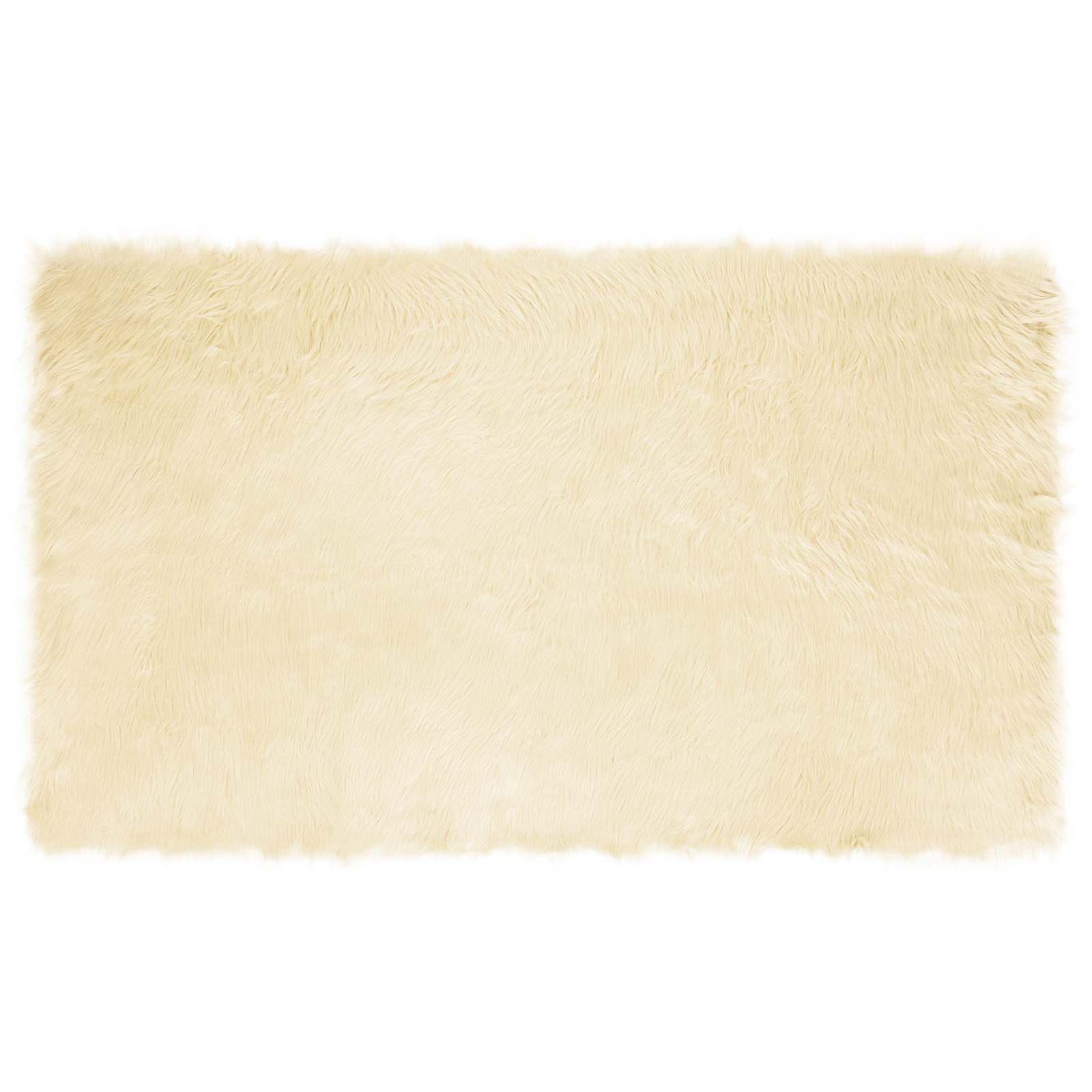 Teppich aus Kunstschaffell TAFALLA Creme 100 x 200 cm Polyester