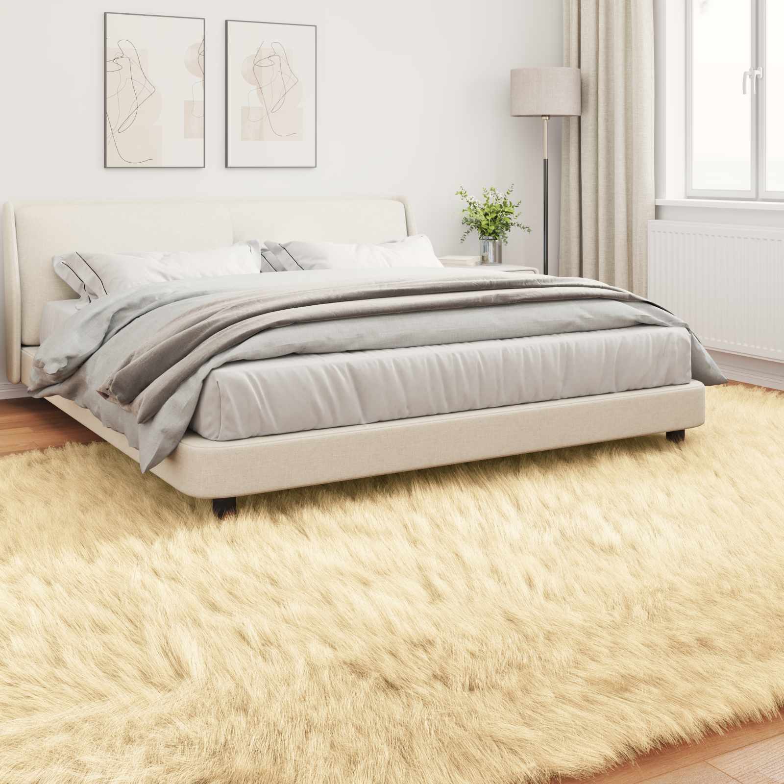 Teppich aus Kunstschaffell TAFALLA Creme 240 x 340 cm Polyester