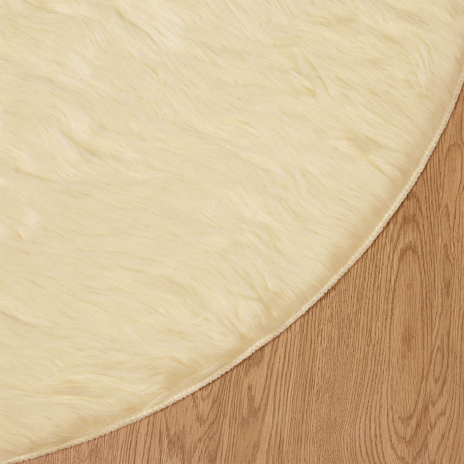 Teppich aus Kunstschaffell TAFALLA Creme Ø 200 cm Polyester