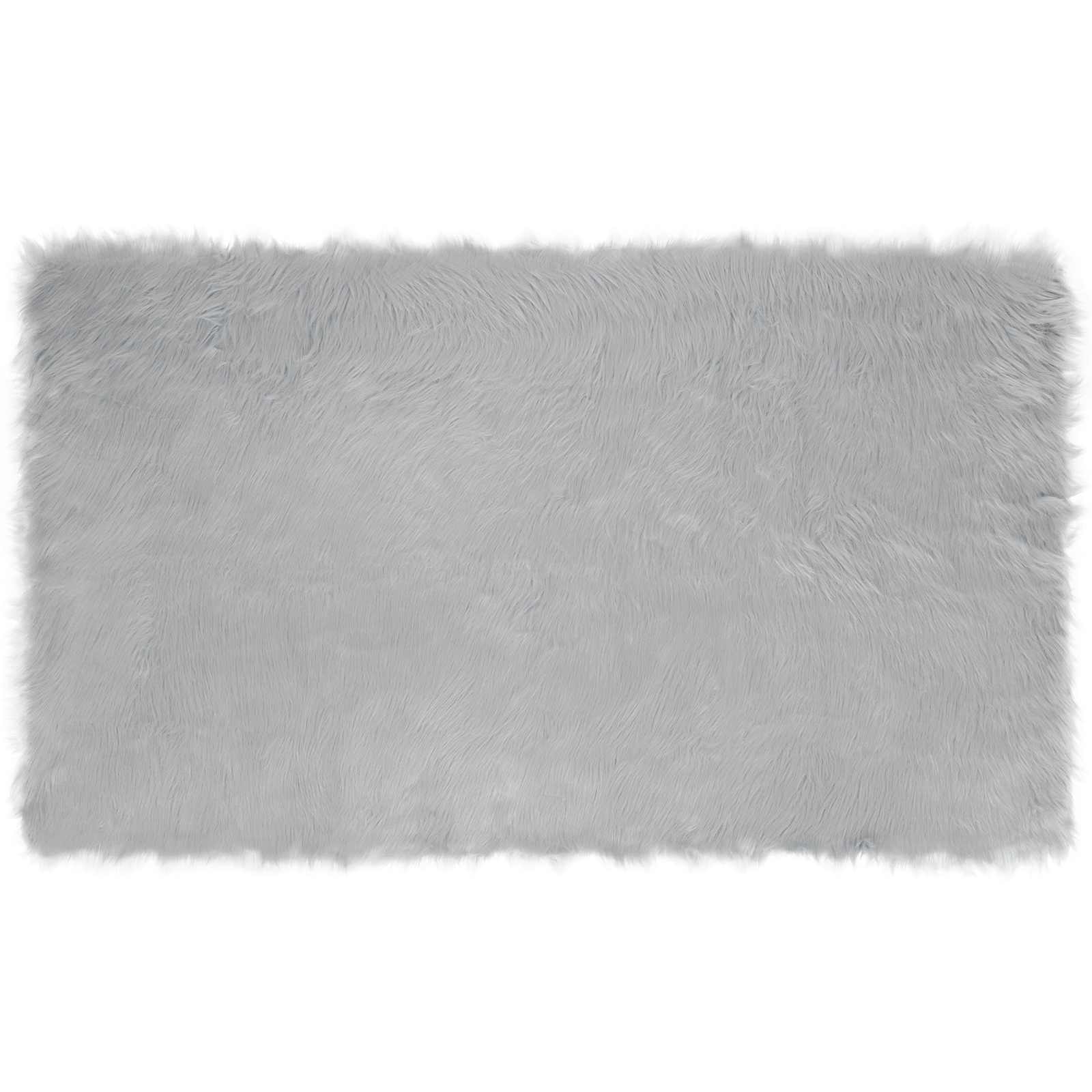 Teppich aus Kunstschaffell TAFALLA Grau 100 x 200 cm Polyester