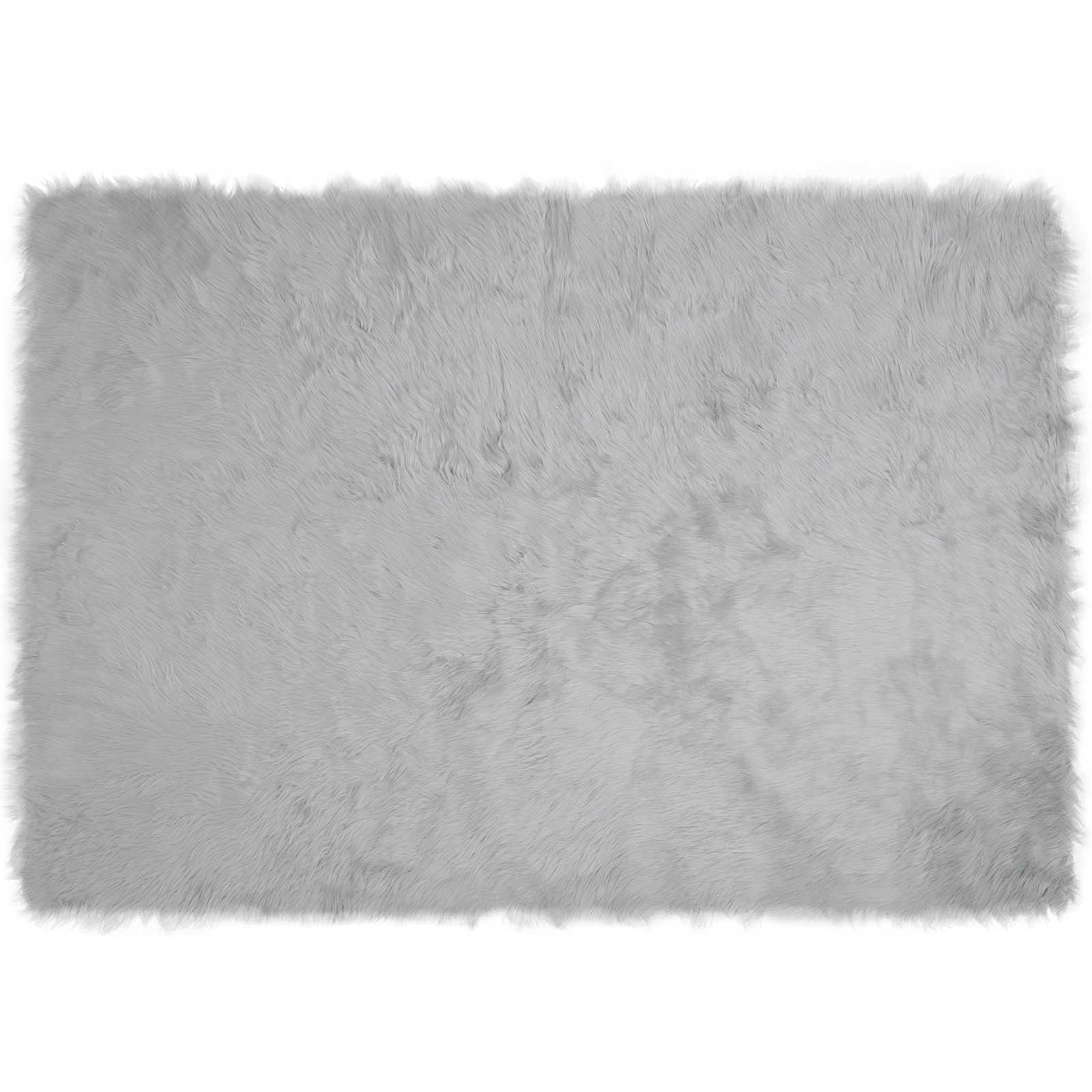 Teppich aus Kunstschaffell TAFALLA Grau 120 x 170 cm Polyester