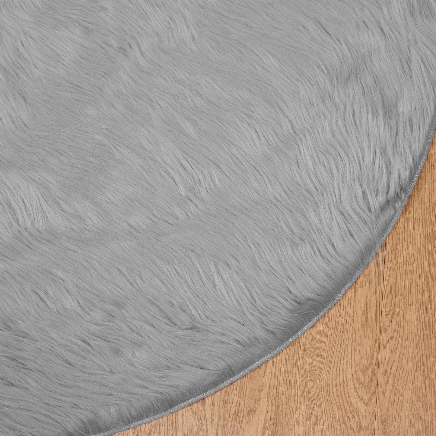 Teppich aus Kunstschaffell TAFALLA Grau Ø 200 cm Polyester
