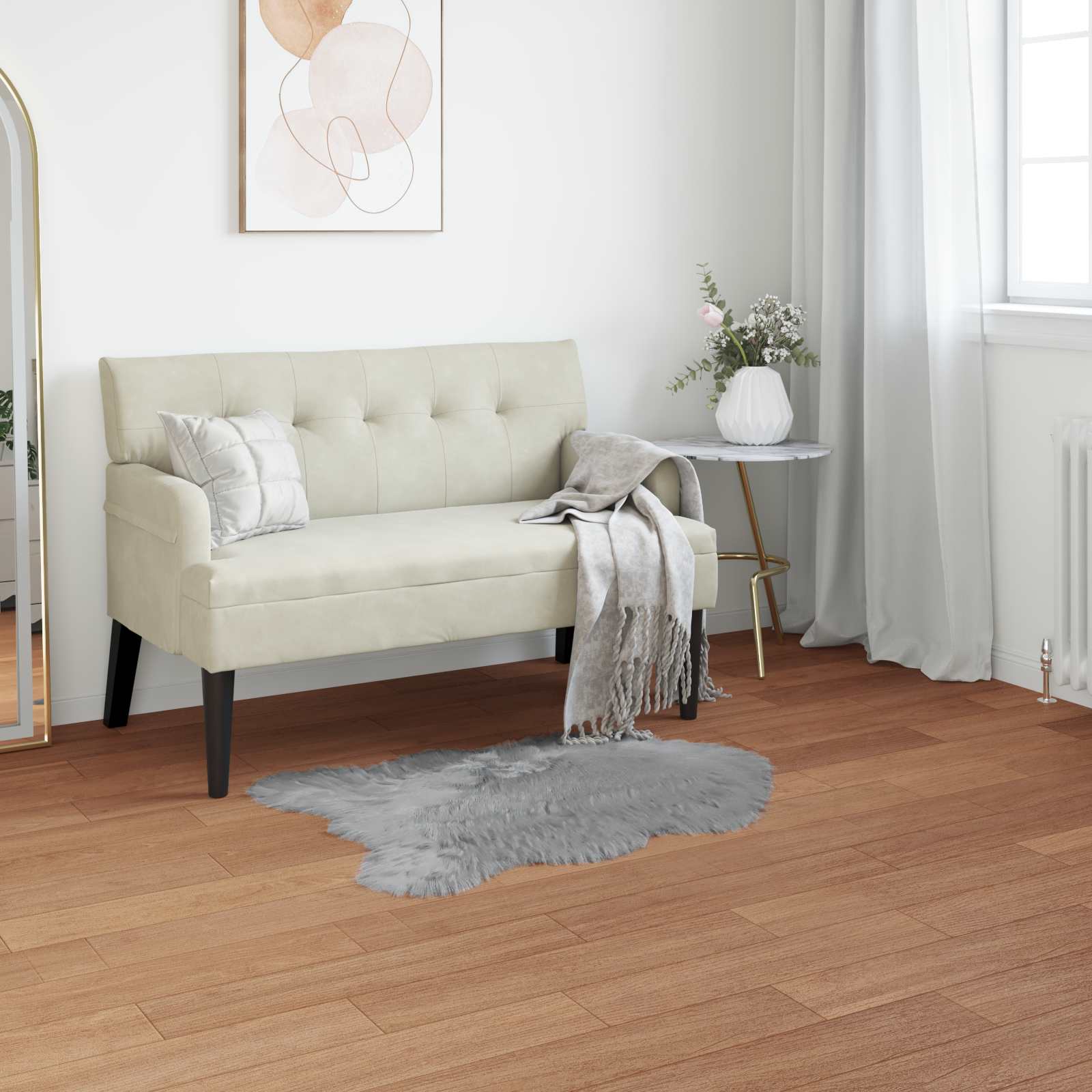 Teppich aus Kunstschaffell TAFALLA Grau 60 x 90 cm Polyester