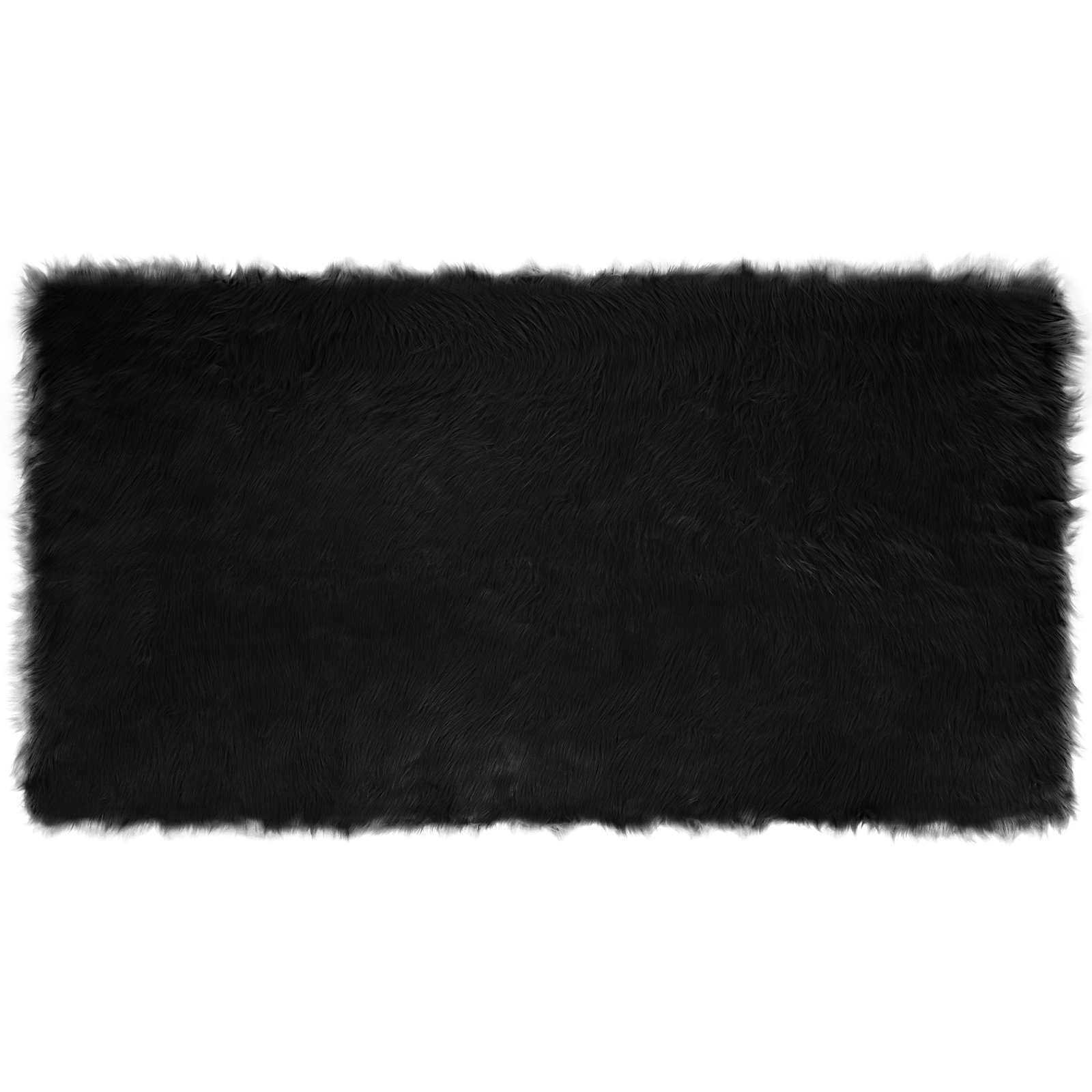 Teppich aus Kunstschaffell TAFALLA Schwarz 80 x 150 cm