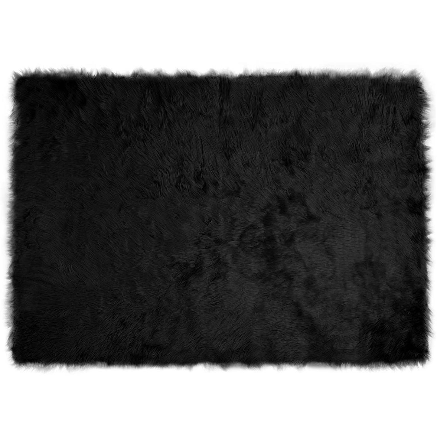 Teppich aus Kunstschaffell TAFALLA Schwarz 140 x 200 cm
