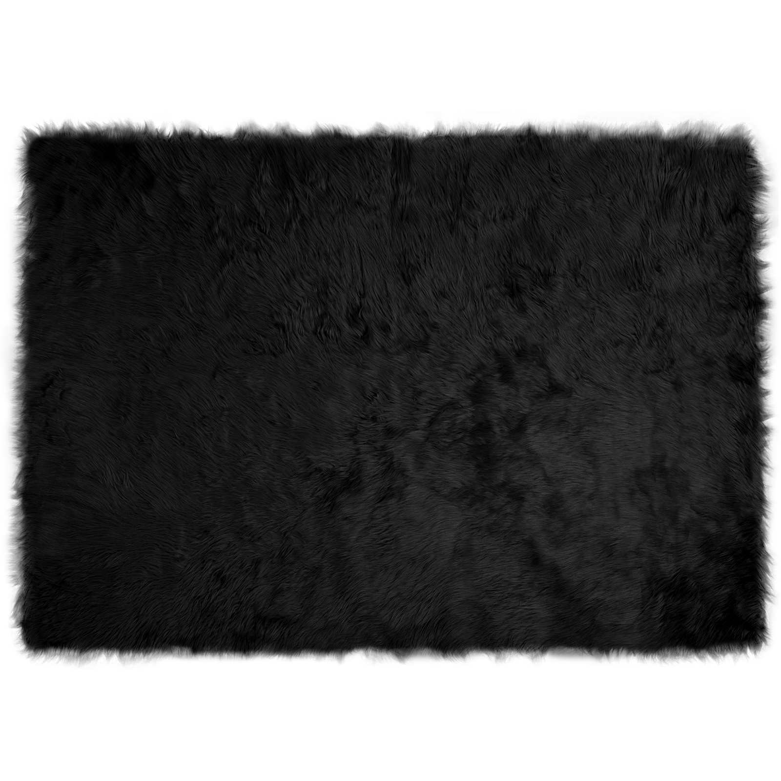 Teppich aus Kunstschaffell TAFALLA Schwarz 140 x 200 cm
