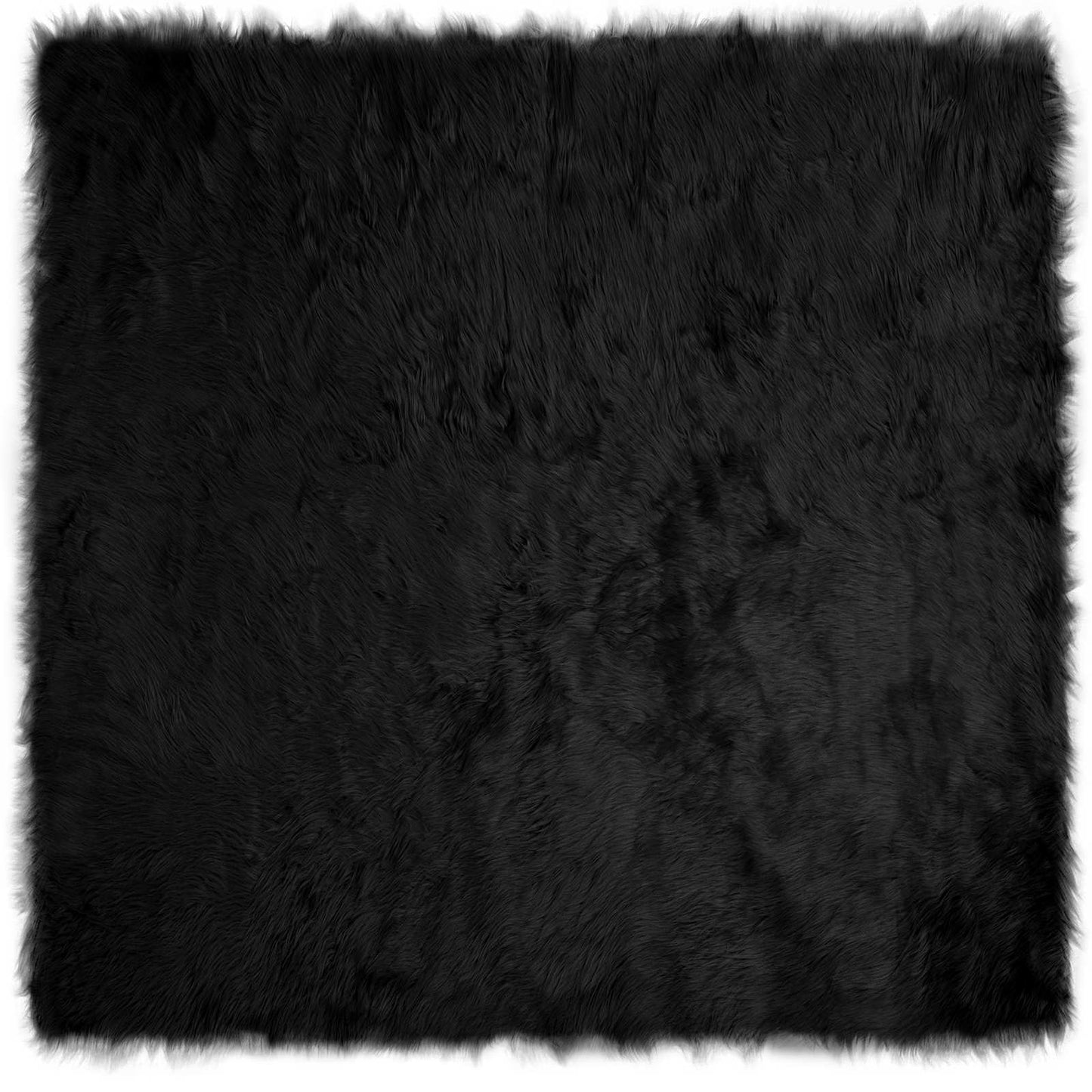 Teppich aus Kunstschaffell TAFALLA Schwarz 200 x 200 cm