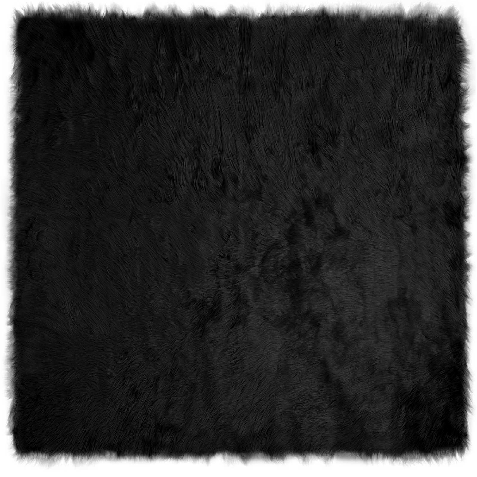 Teppich aus Kunstschaffell TAFALLA Schwarz 200 x 200 cm