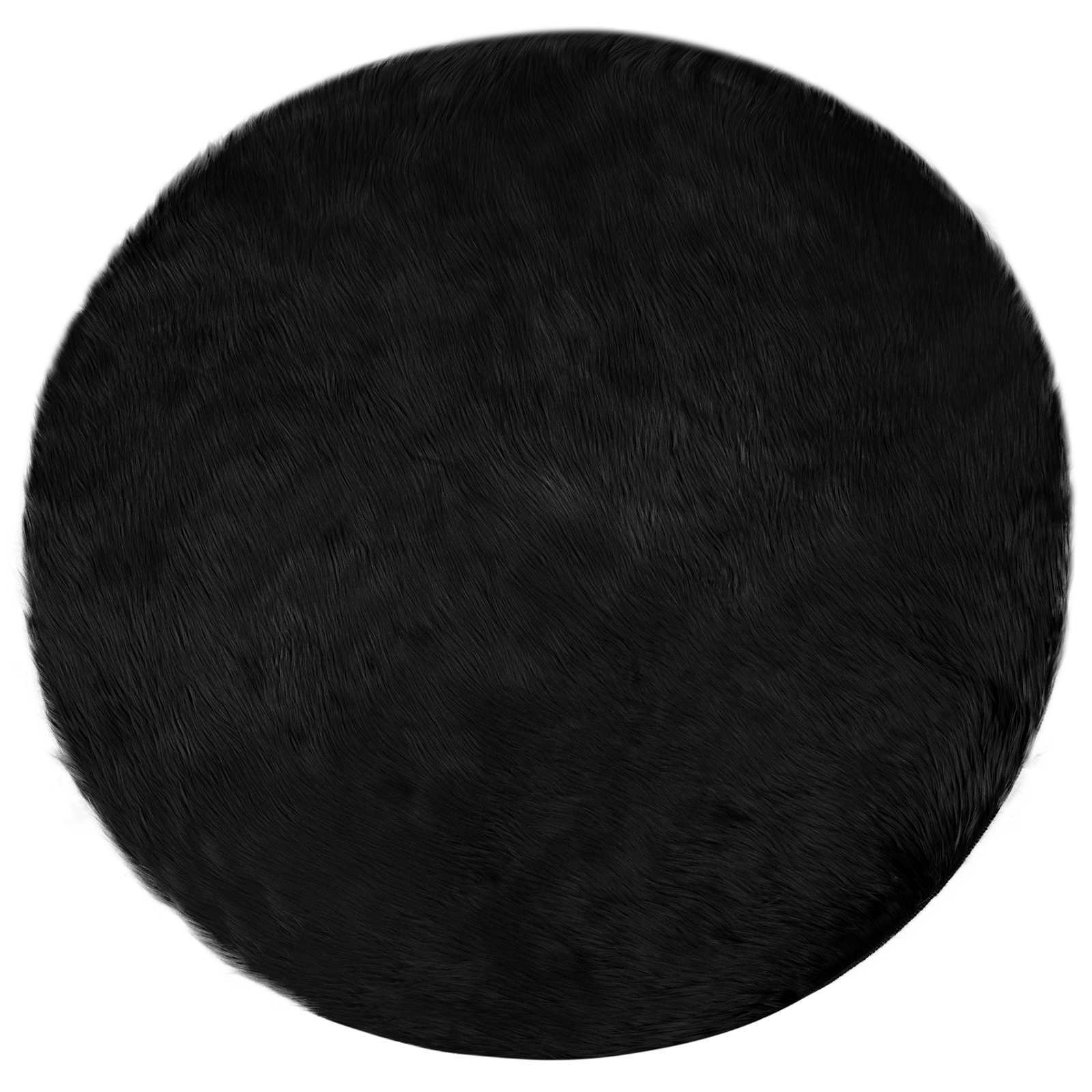 Teppich aus Kunstschaffell TAFALLA Schwarz Ø 200 cm Polyester