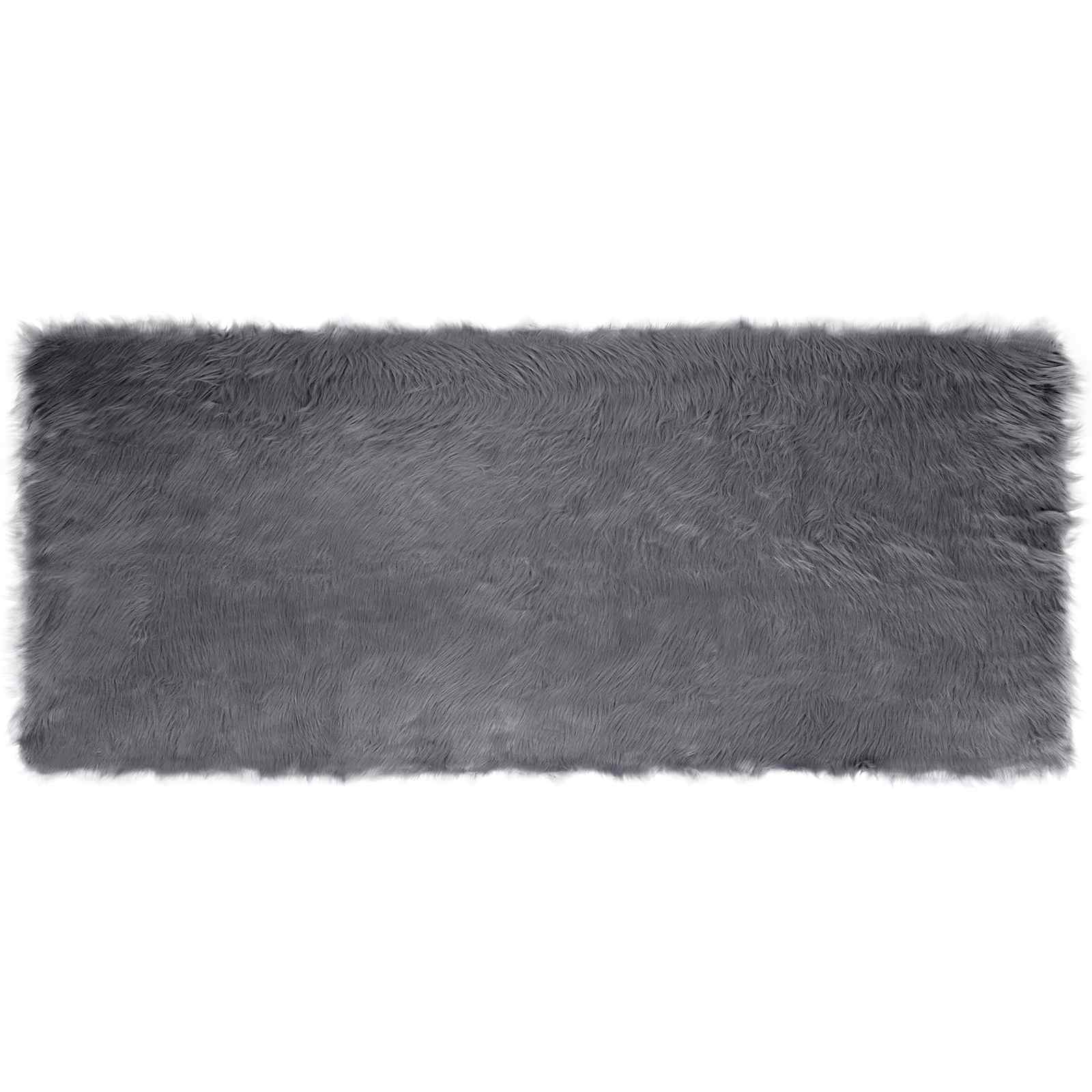 Teppich aus Kunstschaffell TAFALLA Anthrazit 80 x 200 cm
