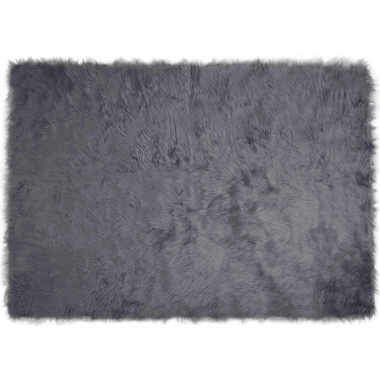 Teppich aus Kunstschaffell TAFALLA Anthrazit 140 x 200 cm