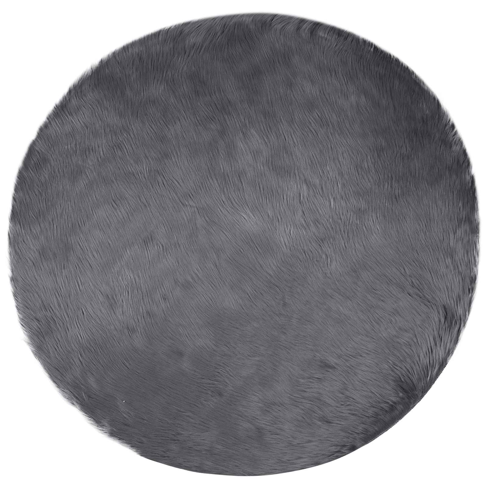 Teppich aus Kunstschaffell TAFALLA Anthrazit Ø 120 cm Polyester