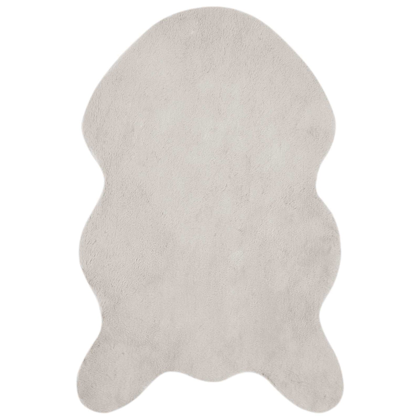 Rutschfester Teppich aus Kunstkaninchenfell OLITE Beige