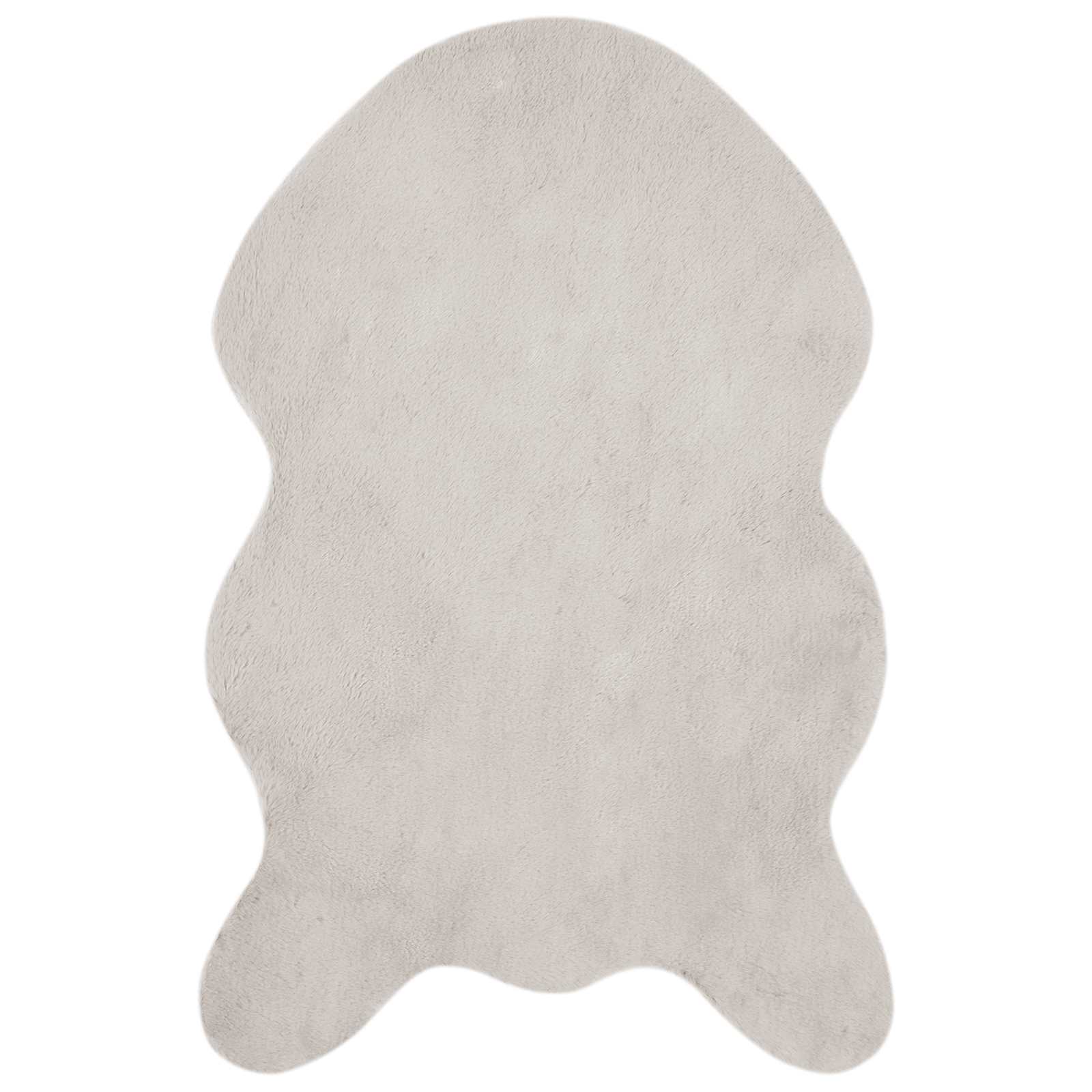 Rutschfester Teppich aus Kunstkaninchenfell OLITE Beige