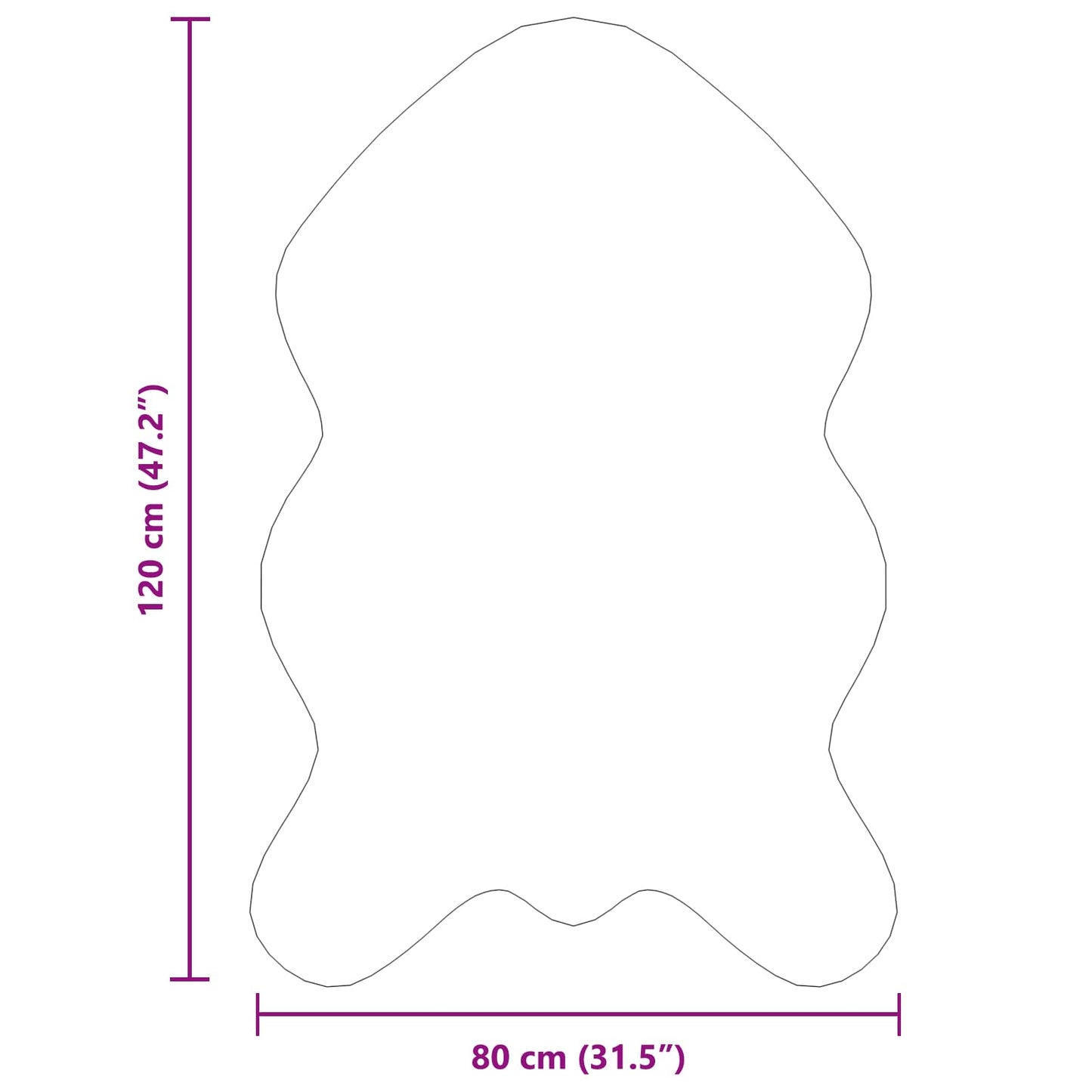 Rutschfester Teppich aus Kunstkaninchenfell OLITE Beige