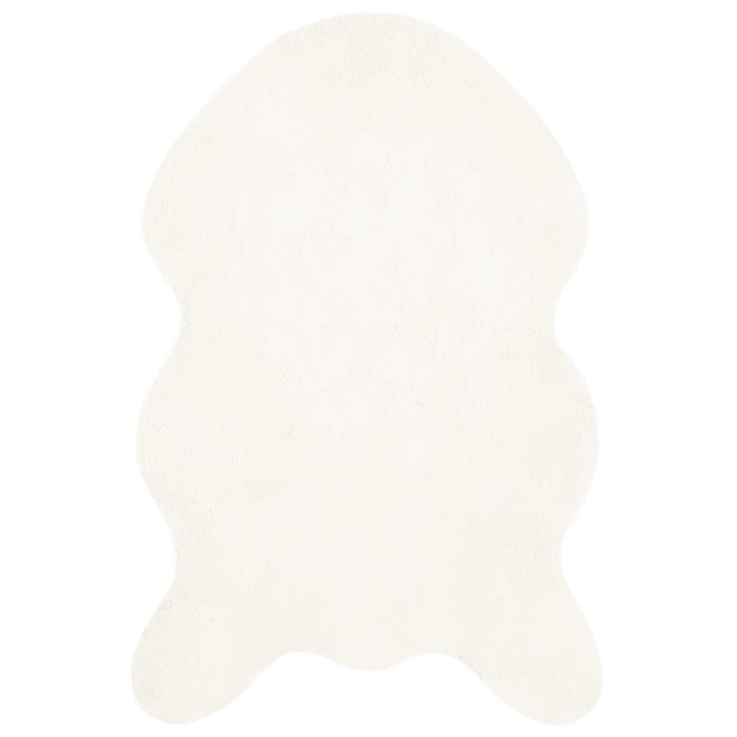 Rutschfester Teppich aus Kunstkaninchenfell OLITE Creme