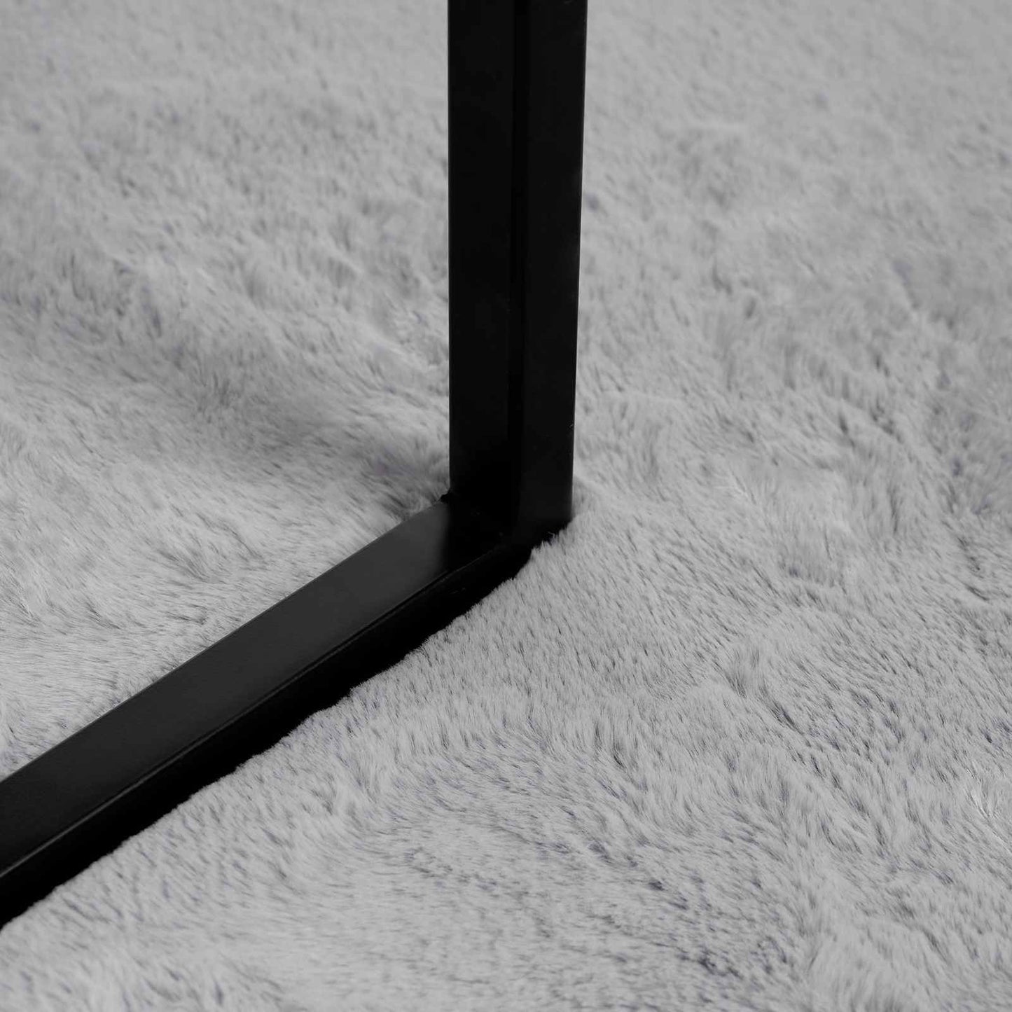 Rutschfester Teppich aus Kunstkaninchenfell OLITE Grau Ø 120 cm