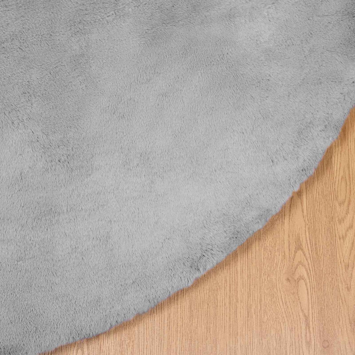 Rutschfester Teppich aus Kunstkaninchenfell OLITE Grau Ø 200 cm
