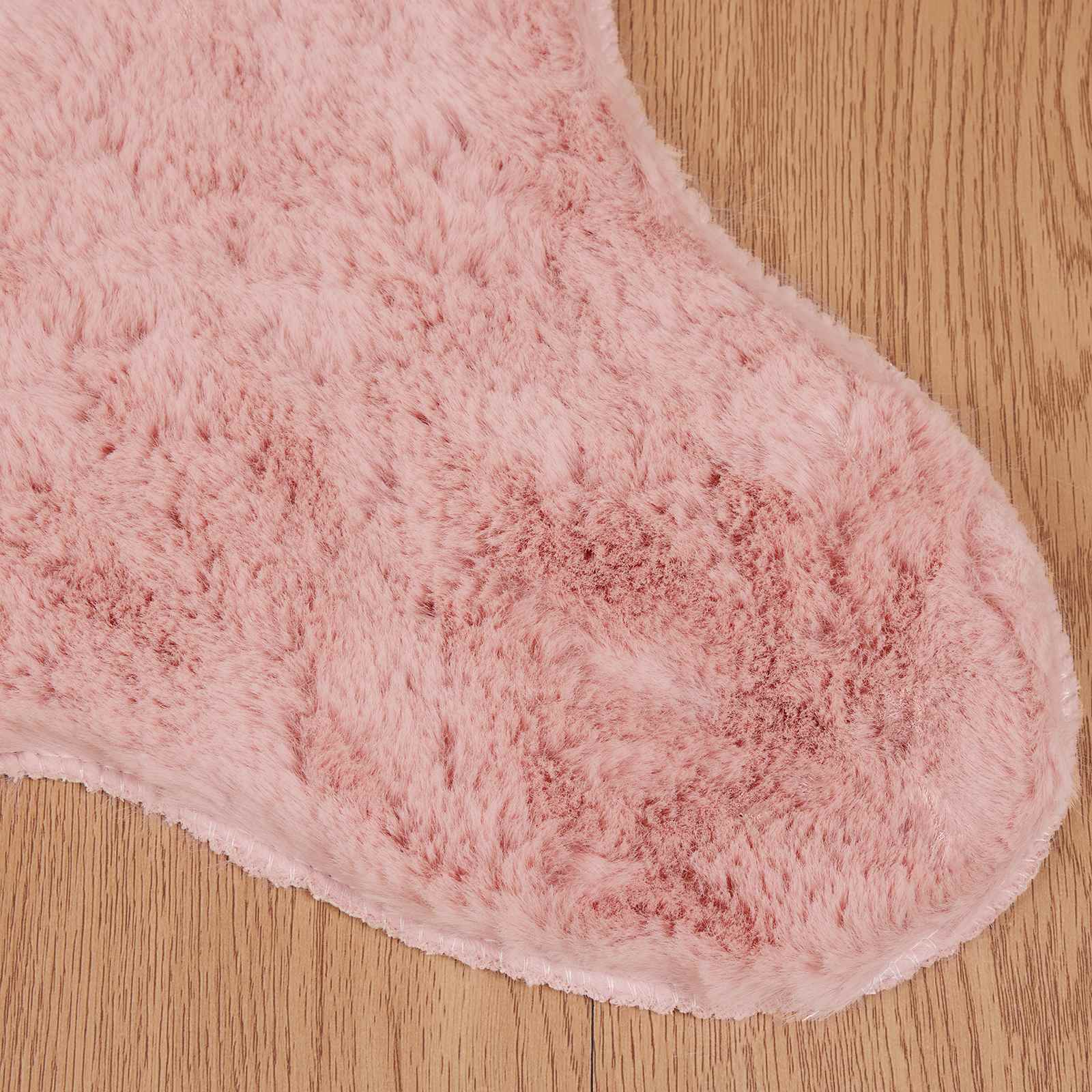 Rutschfester Teppich aus Kunstkaninchenfell OLITE Rosa