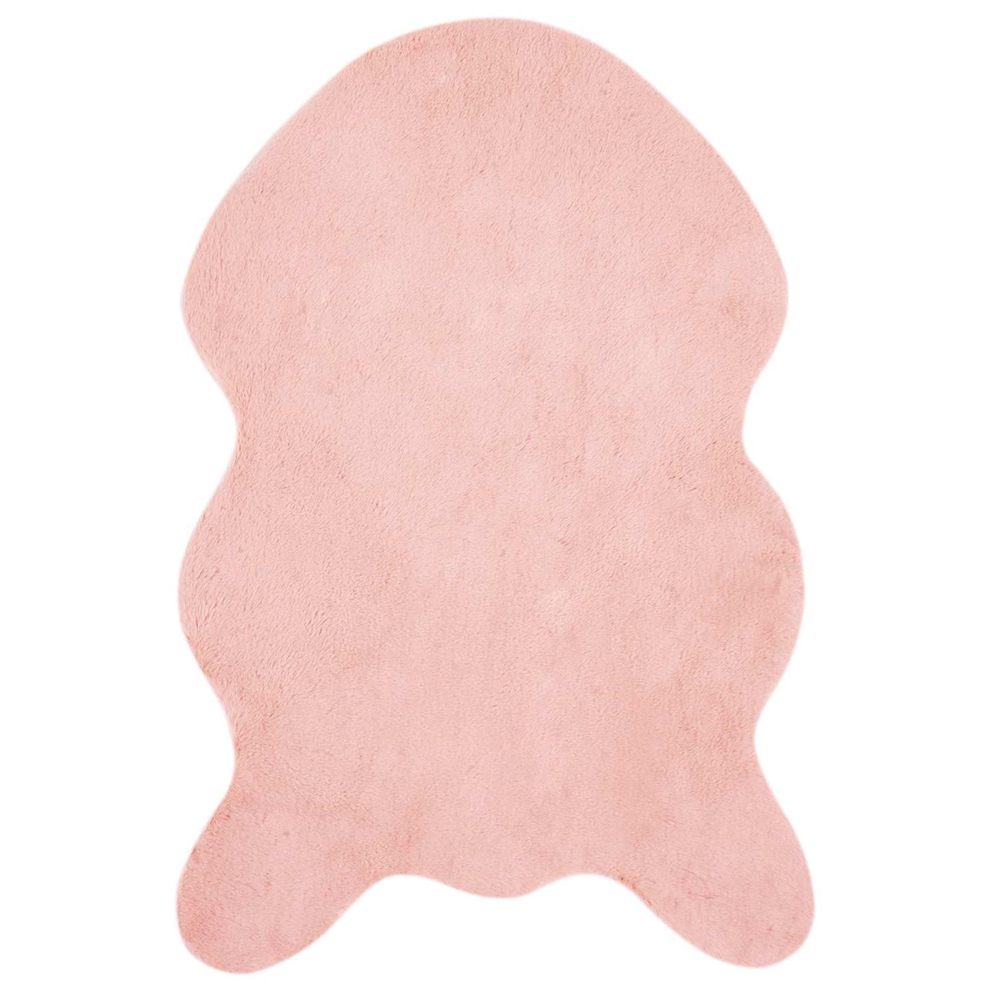 Rutschfester Teppich aus Kunstkaninchenfell OLITE Rosa