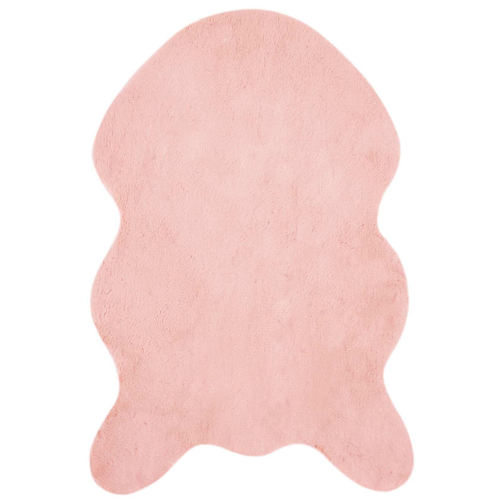 Rutschfester Teppich aus Kunstkaninchenfell OLITE Rosa