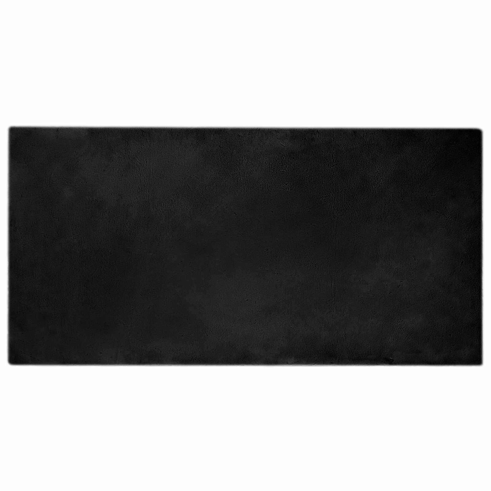 Rutschfester Teppich aus Kunstkaninchenfell OLITE Schwarz