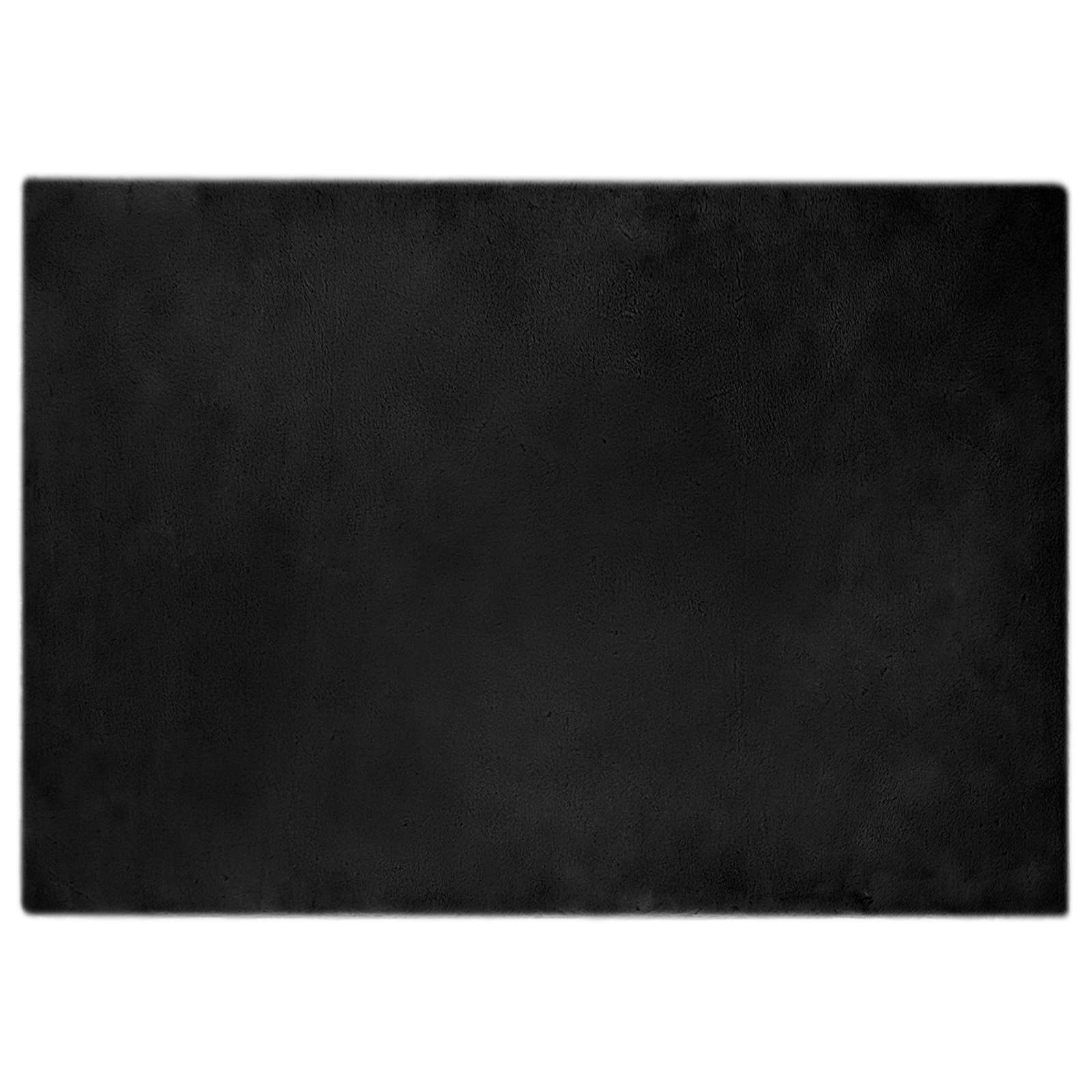 Rutschfester Teppich aus Kunstkaninchenfell OLITE Schwarz