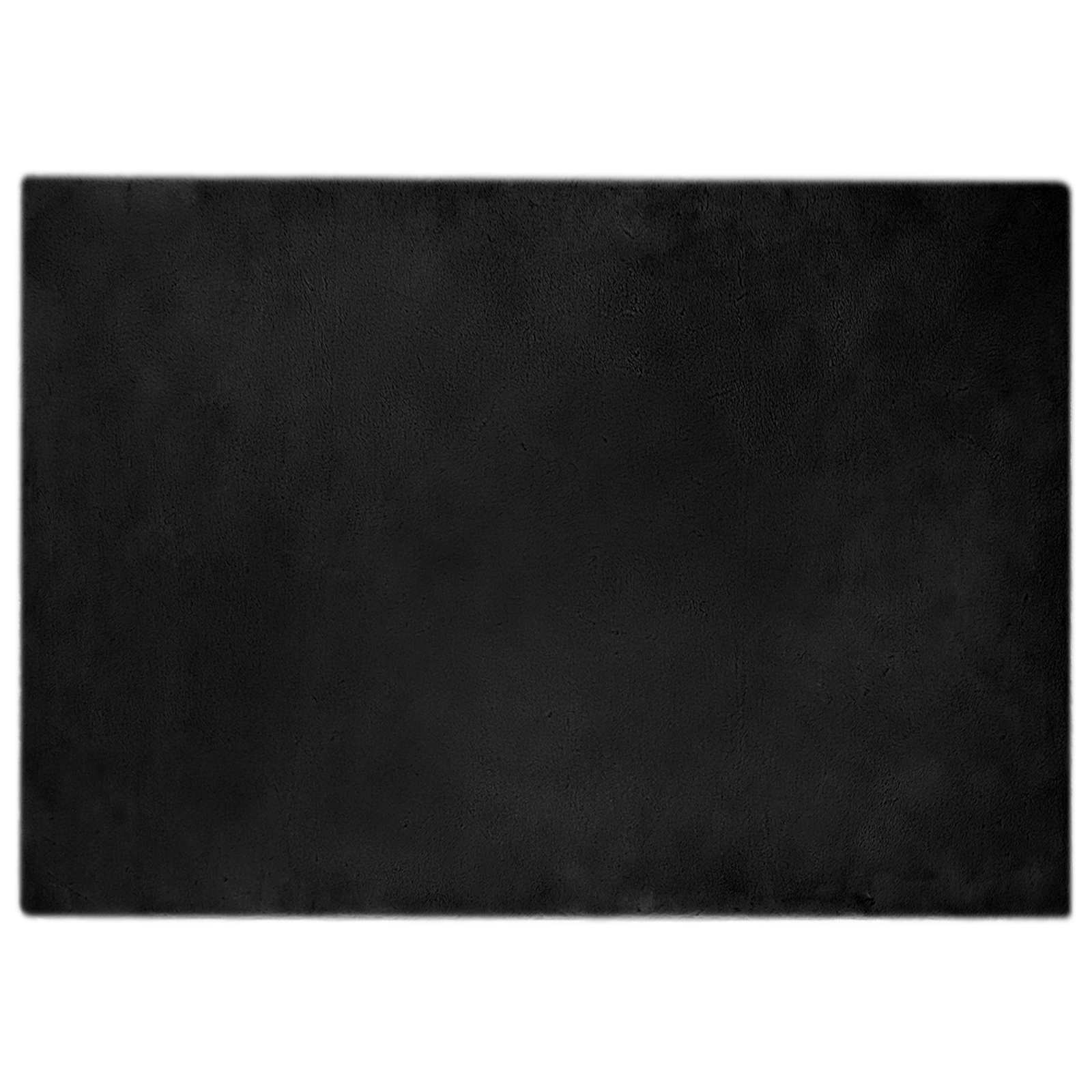 Rutschfester Teppich aus Kunstkaninchenfell OLITE Schwarz