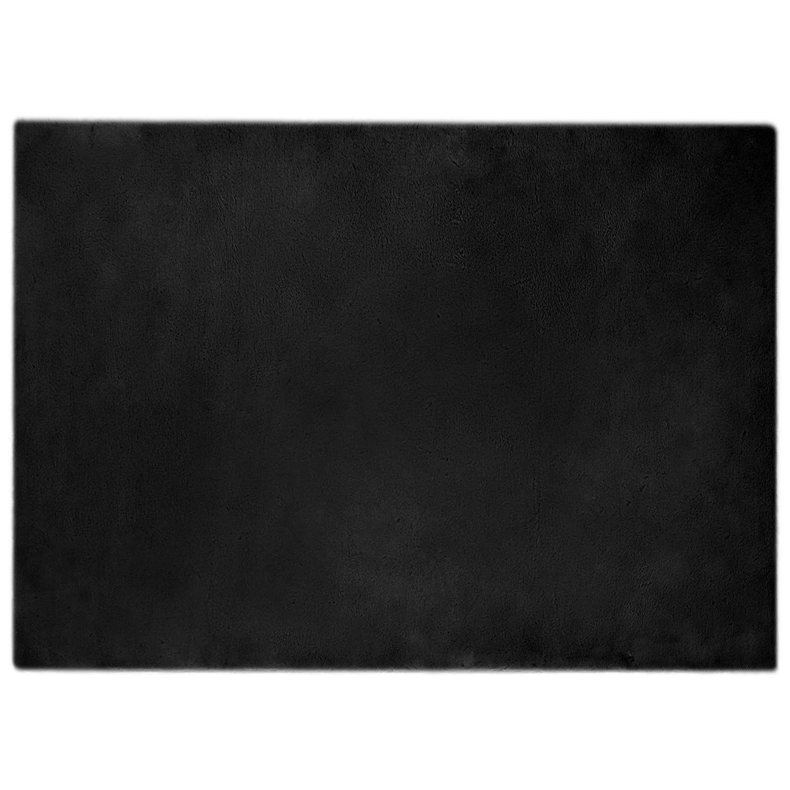 Rutschfester Teppich aus Kunstkaninchenfell OLITE Schwarz