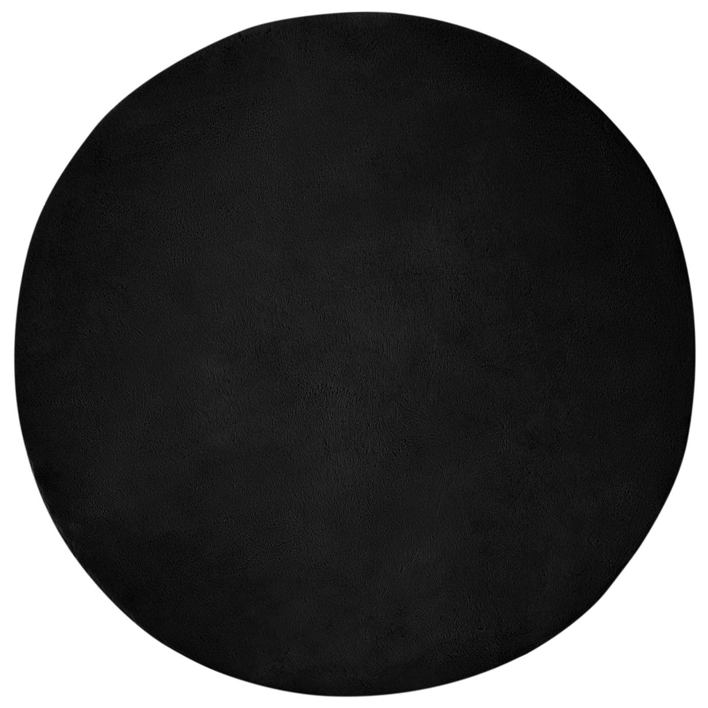Rutschfester Teppich aus Kunstkaninchenfell OLITE Schwarz
