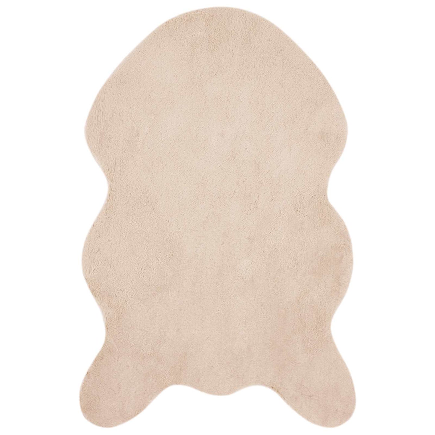 Rutschfester Teppich aus Kunstkaninchenfell OLITE Taupe