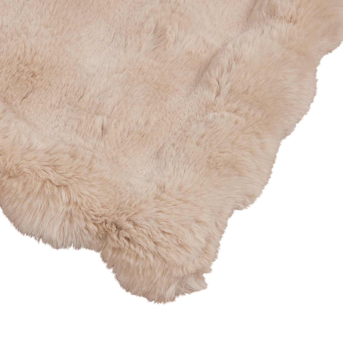 Rutschfeste Decke aus Kunstkaninchenfell Olite Beige Polyester