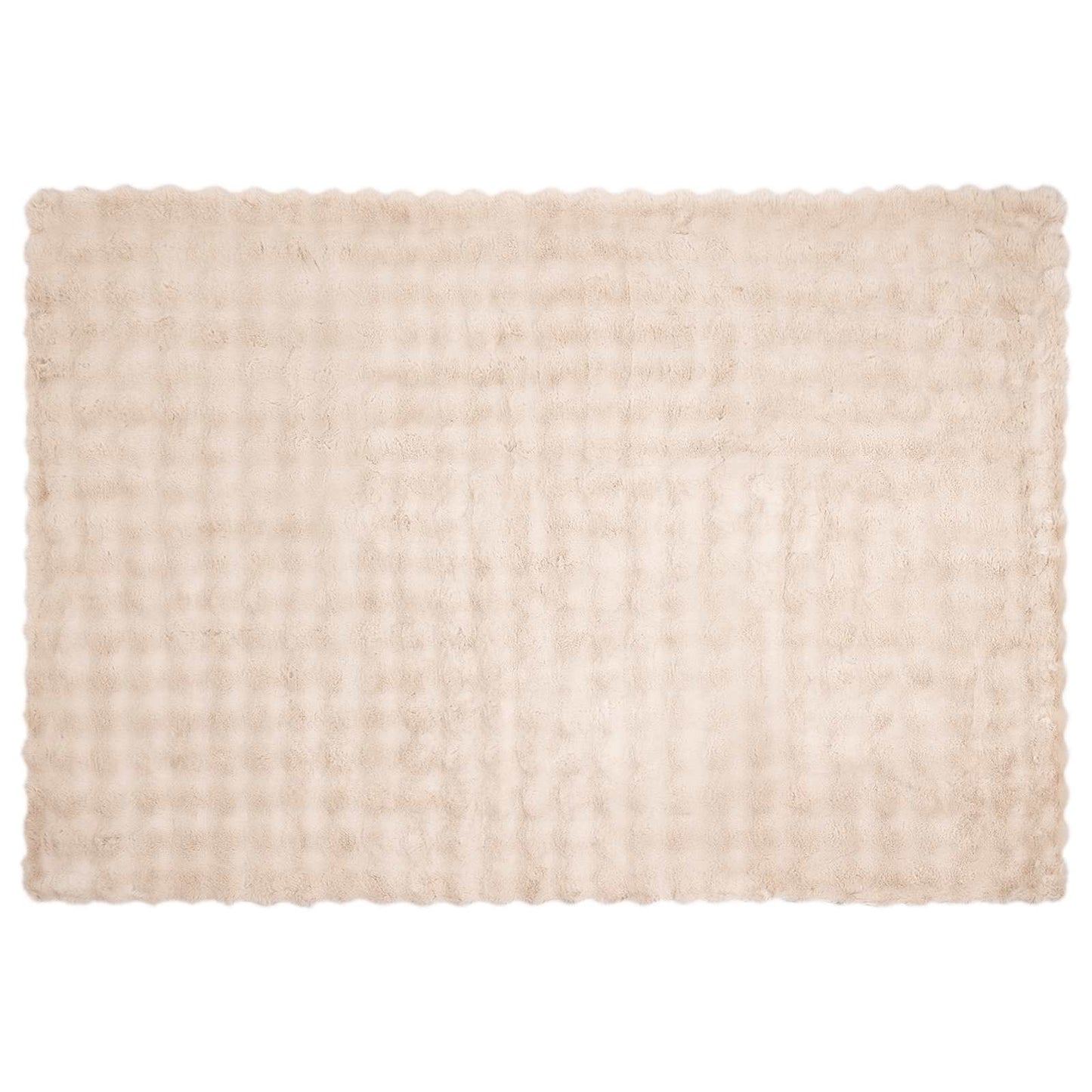 Rutschfeste Decke aus Kunstkaninchenfell Olite Beige Polyester