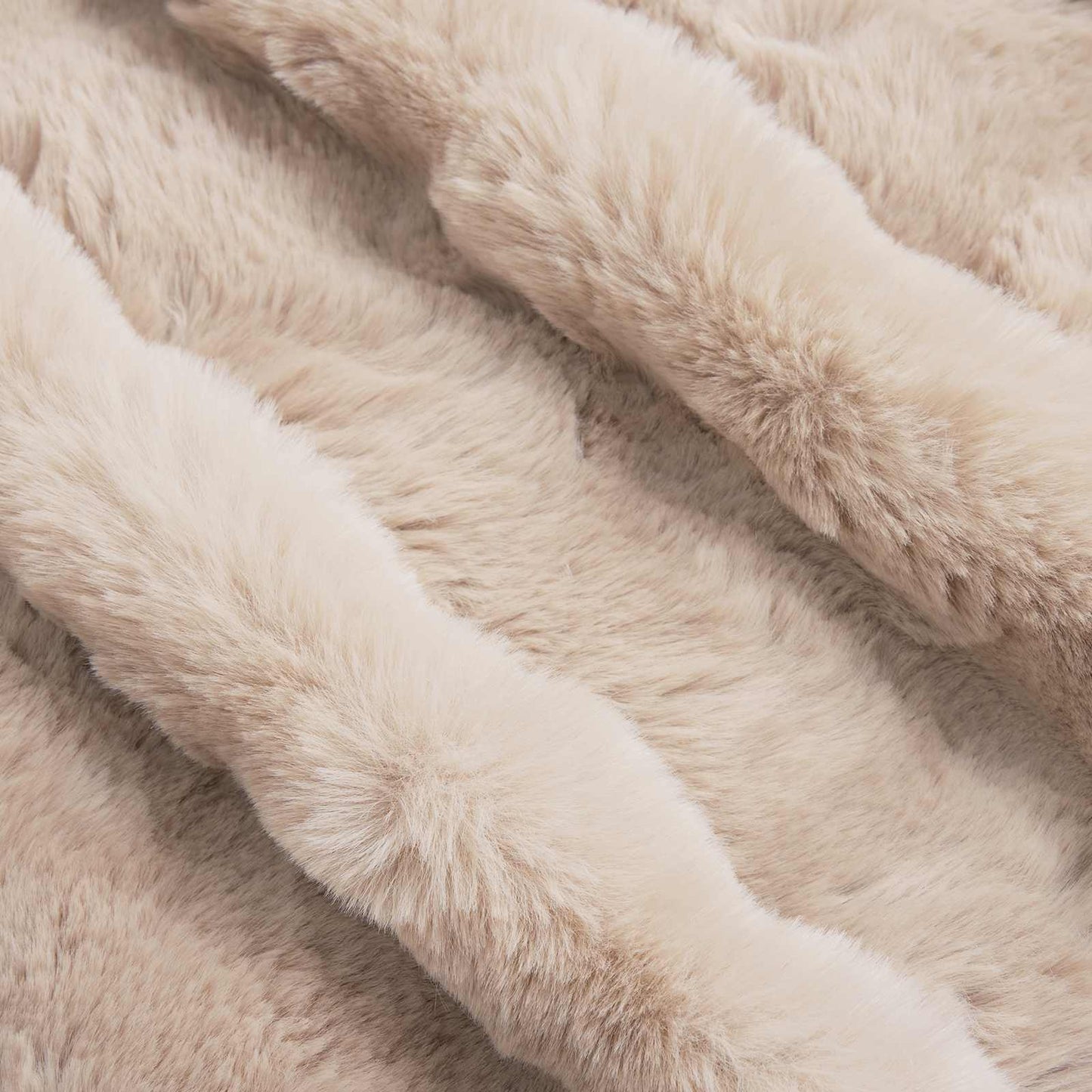 Rutschfeste Decke aus Kunstkaninchenfell Olite Beige Polyester