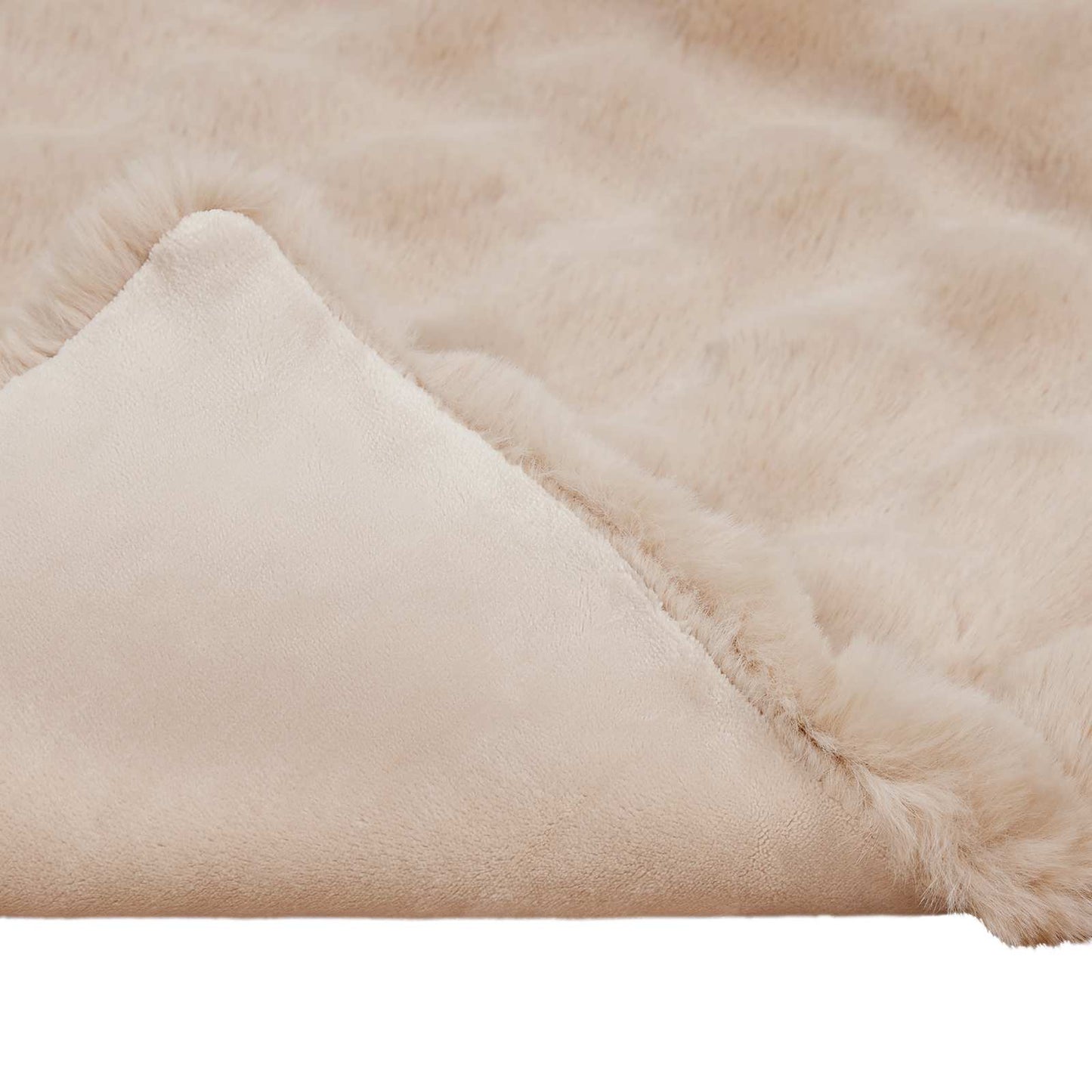 Rutschfeste Decke aus Kunstkaninchenfell Olite 4 Stk. Beige