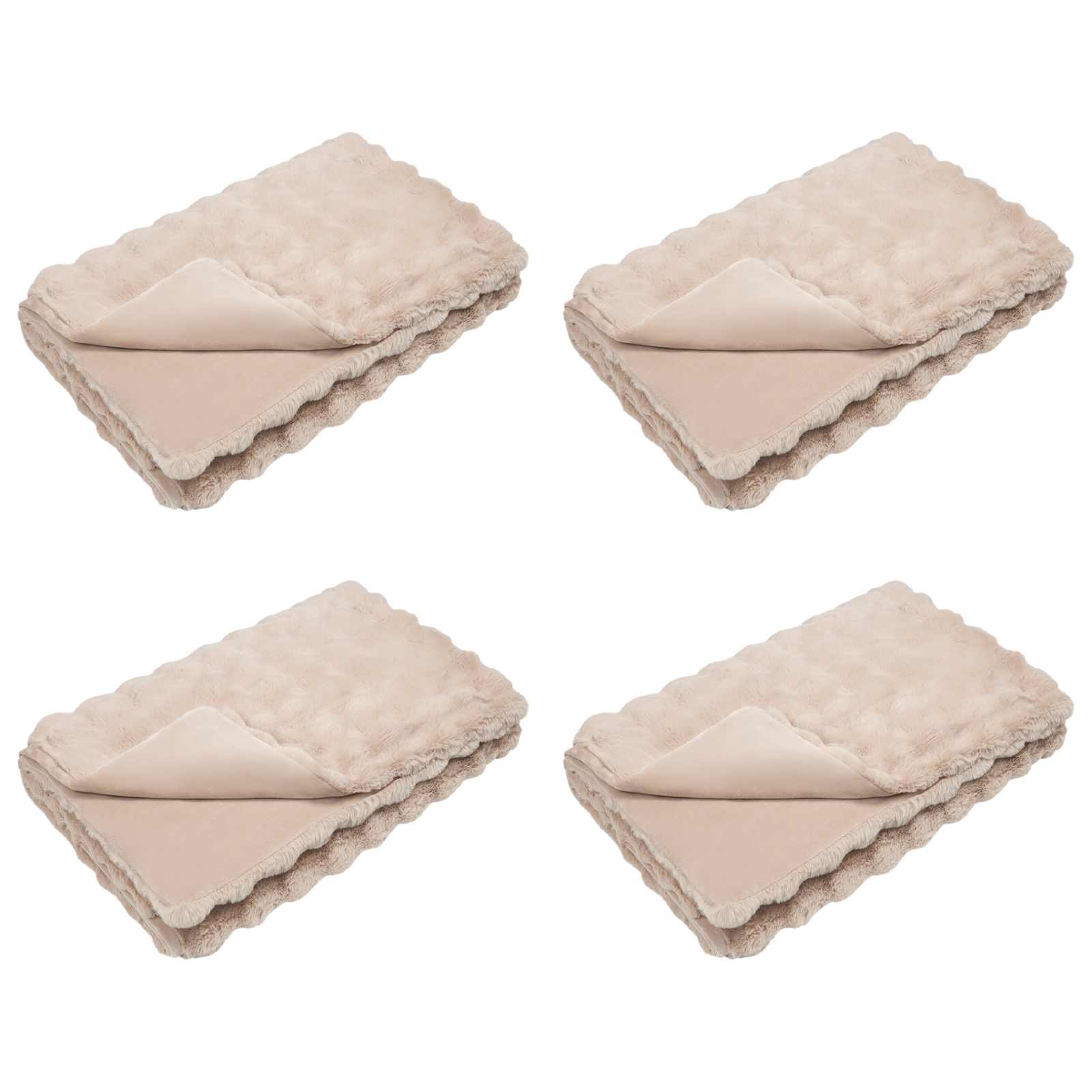 Rutschfeste Decke aus Kunstkaninchenfell Olite 4 Stk. Beige